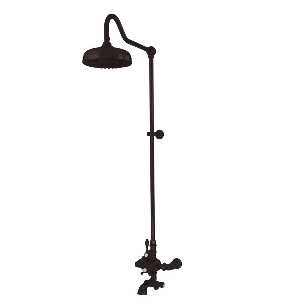 Exposed Thermostatic Shower System Wall Mounted with 1.75 GPM Spout Lever/Cross Handles