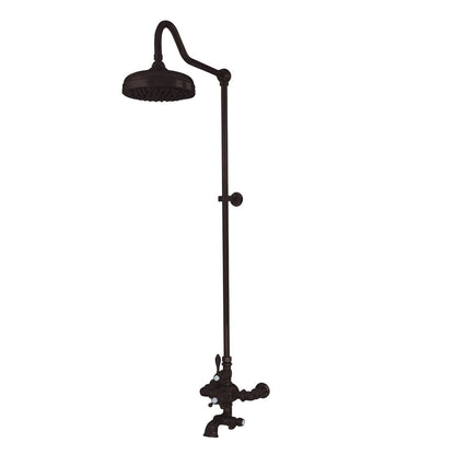 Exposed Thermostatic Shower System Wall Mounted with 1.75 GPM Spout Lever/Cross Handles