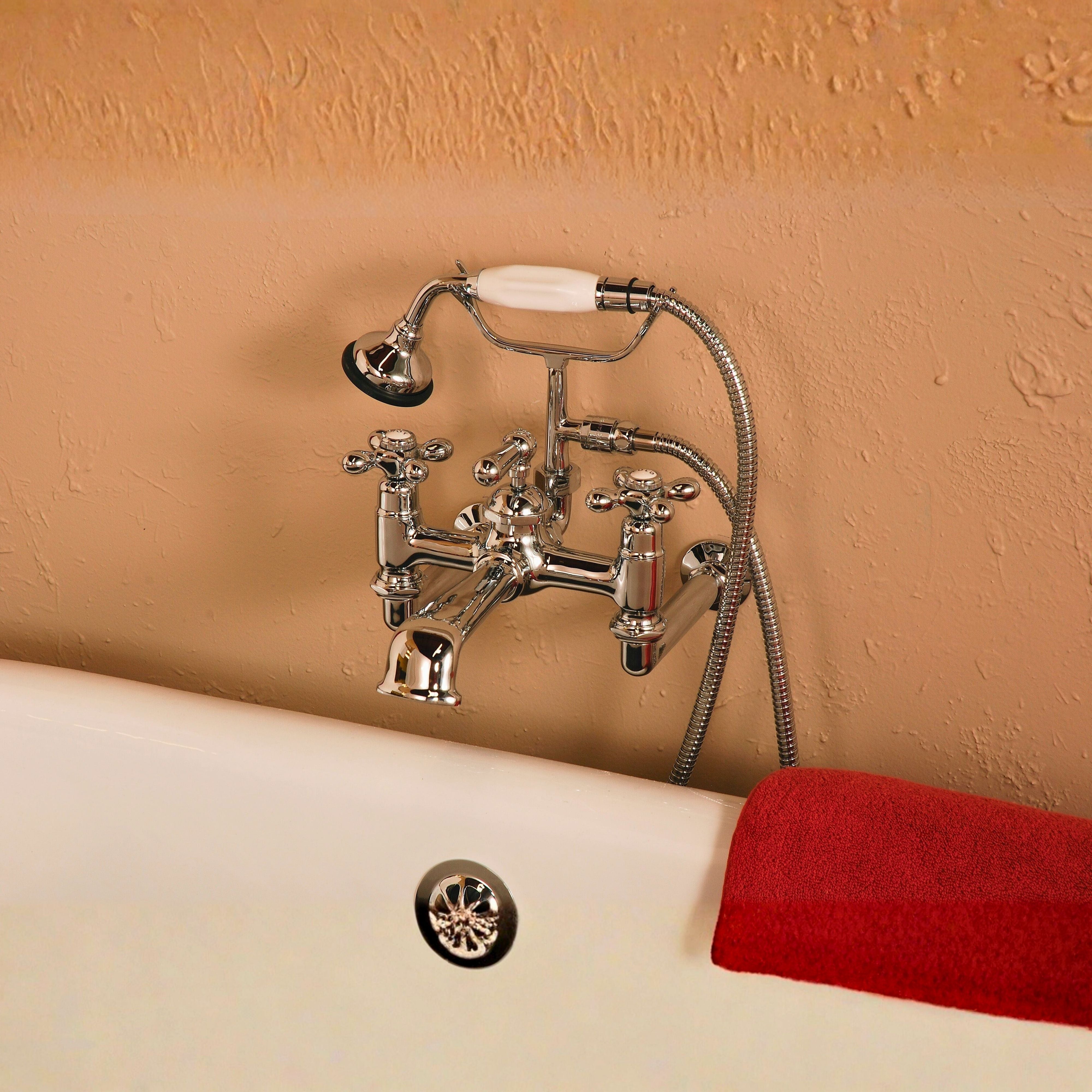 Wall Mount Tub Faucet w/ Handheld Shower P0905 | Strom Living - Tub Fillers