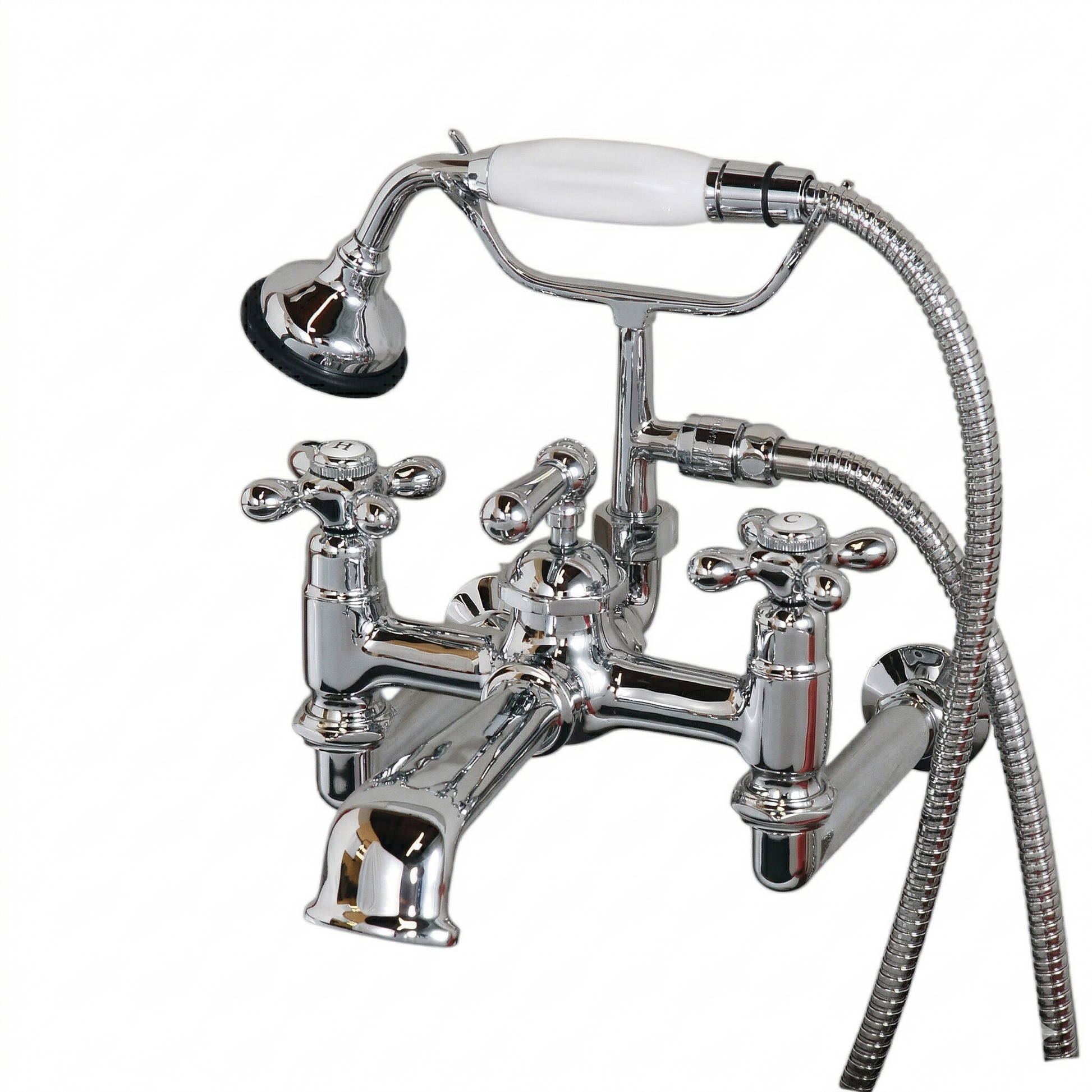 Wall Mount Tub Faucet w/ Handheld Shower P0905 | Strom Living Chrome - Tub Fillers