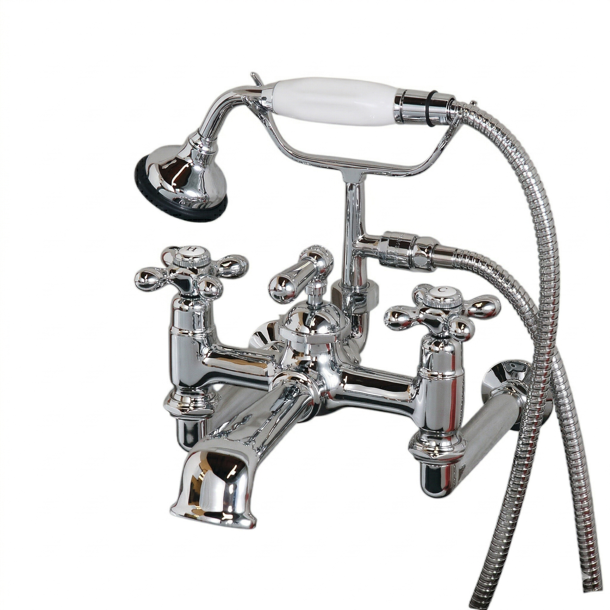 Wall Mount Tub Faucet w/ Handheld Shower P0905 | Strom Living Chrome - Tub Fillers