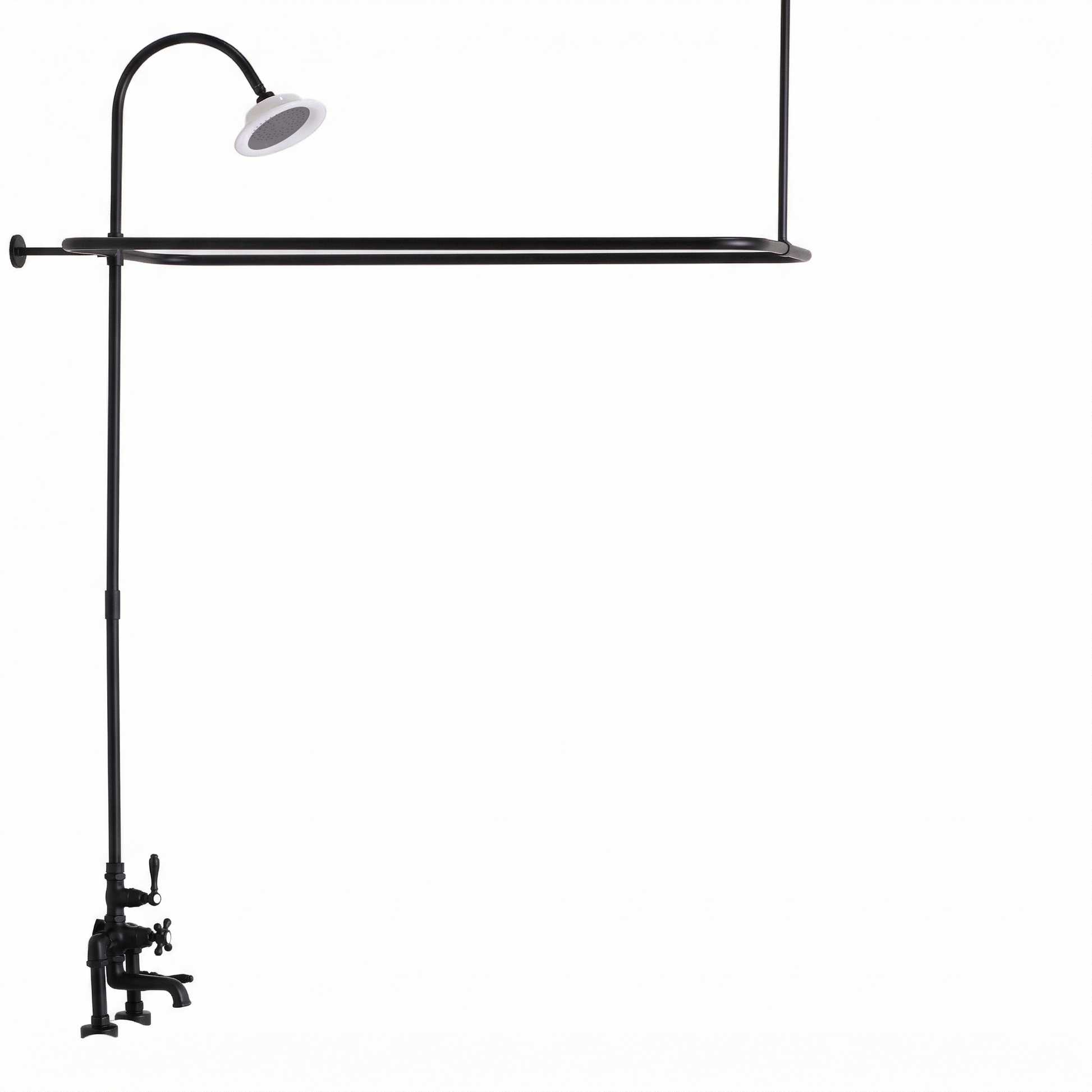 Thermostatic Tub Enclosure Shower System P0918 | Strom Living Satin Black 57" x 31" (3 4" OD) Enclosure - Showers