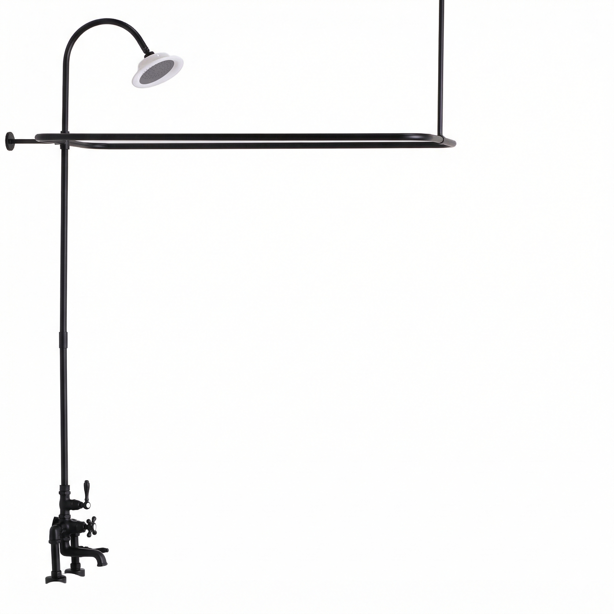 Thermostatic Tub Enclosure Shower System P0918 | Strom Living Satin Black 57" x 31" (3 4" OD) Enclosure - Showers