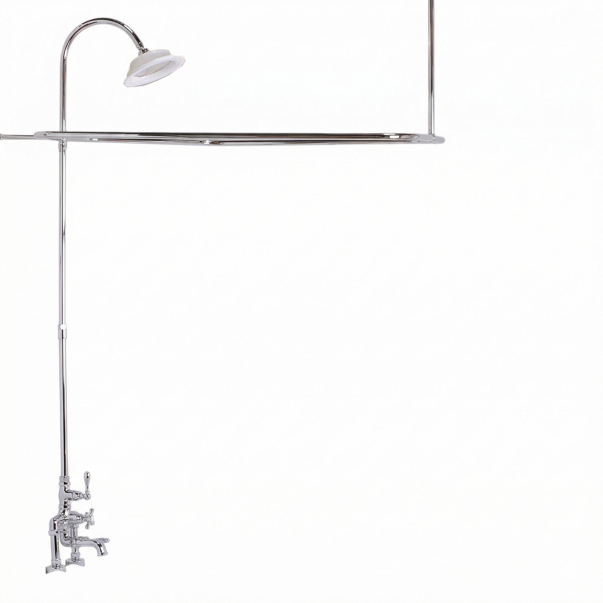 Thermostatic Tub Enclosure Shower System P0918 | Strom Living Chrome 57" x 31" (3 4" OD) Enclosure - Showers
