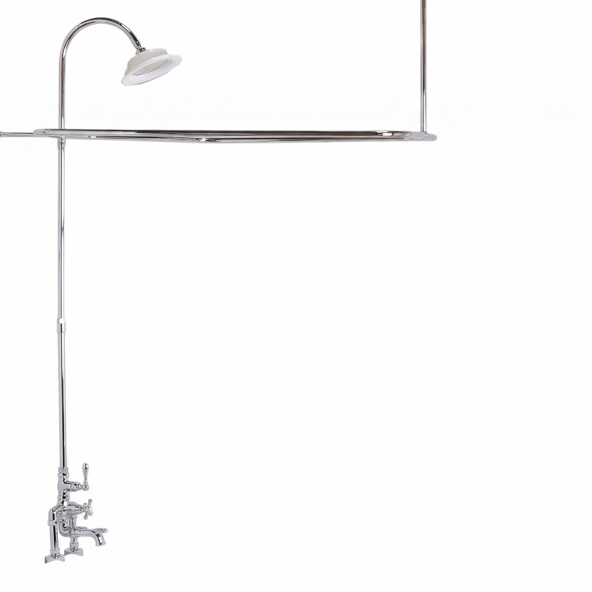 Thermostatic Tub Enclosure Shower System P0918 | Strom Living Chrome 57" x 31" (3 4" OD) Enclosure - Showers
