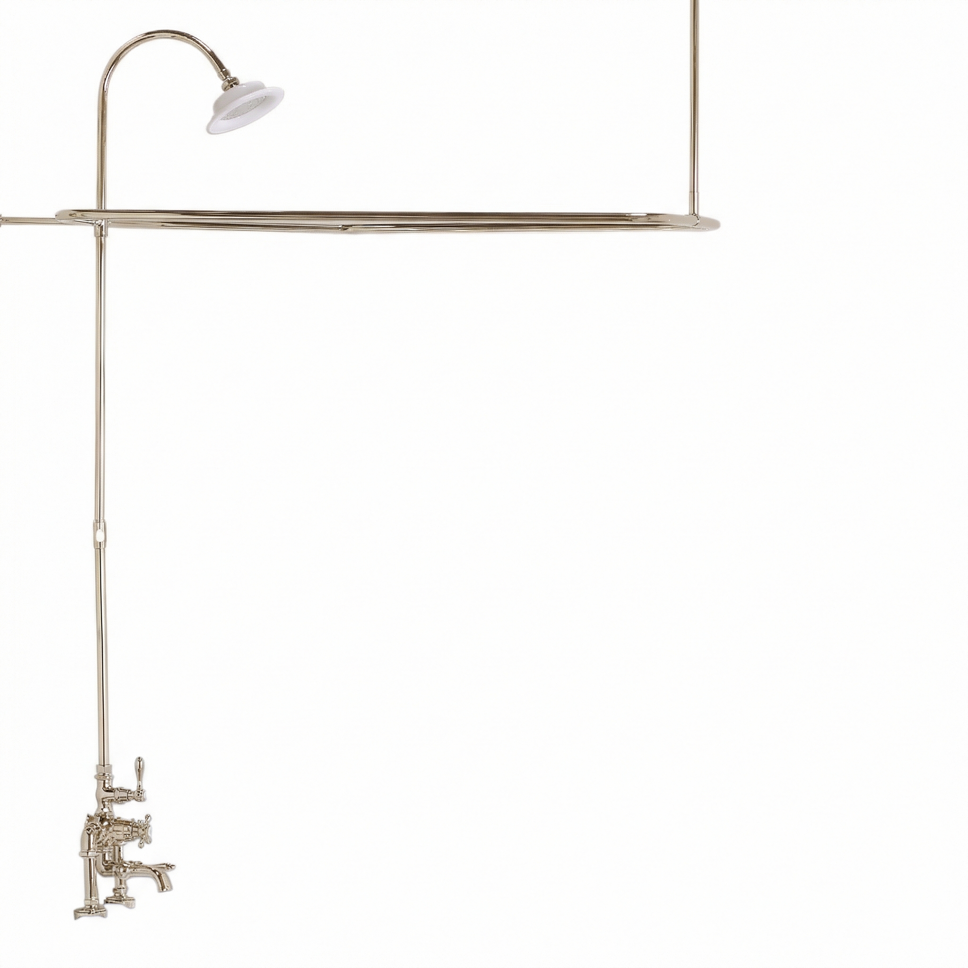 Thermostatic Tub Enclosure Shower System P0918 | Strom Living Polished Nickel 45" x 25" (3 4" OD) Enclosure - Showers