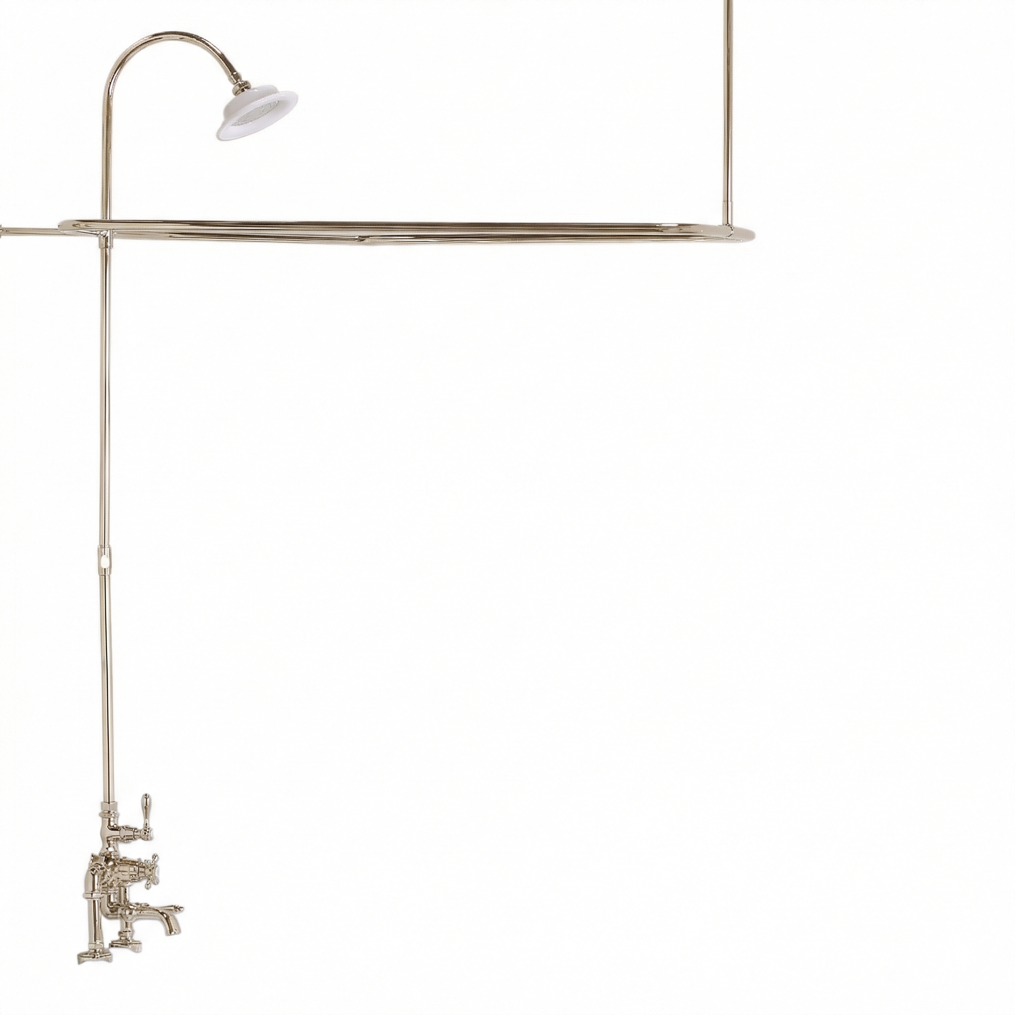 Thermostatic Tub Enclosure Shower System P0918 | Strom Living Polished Nickel 45" x 25" (3 4" OD) Enclosure - Showers