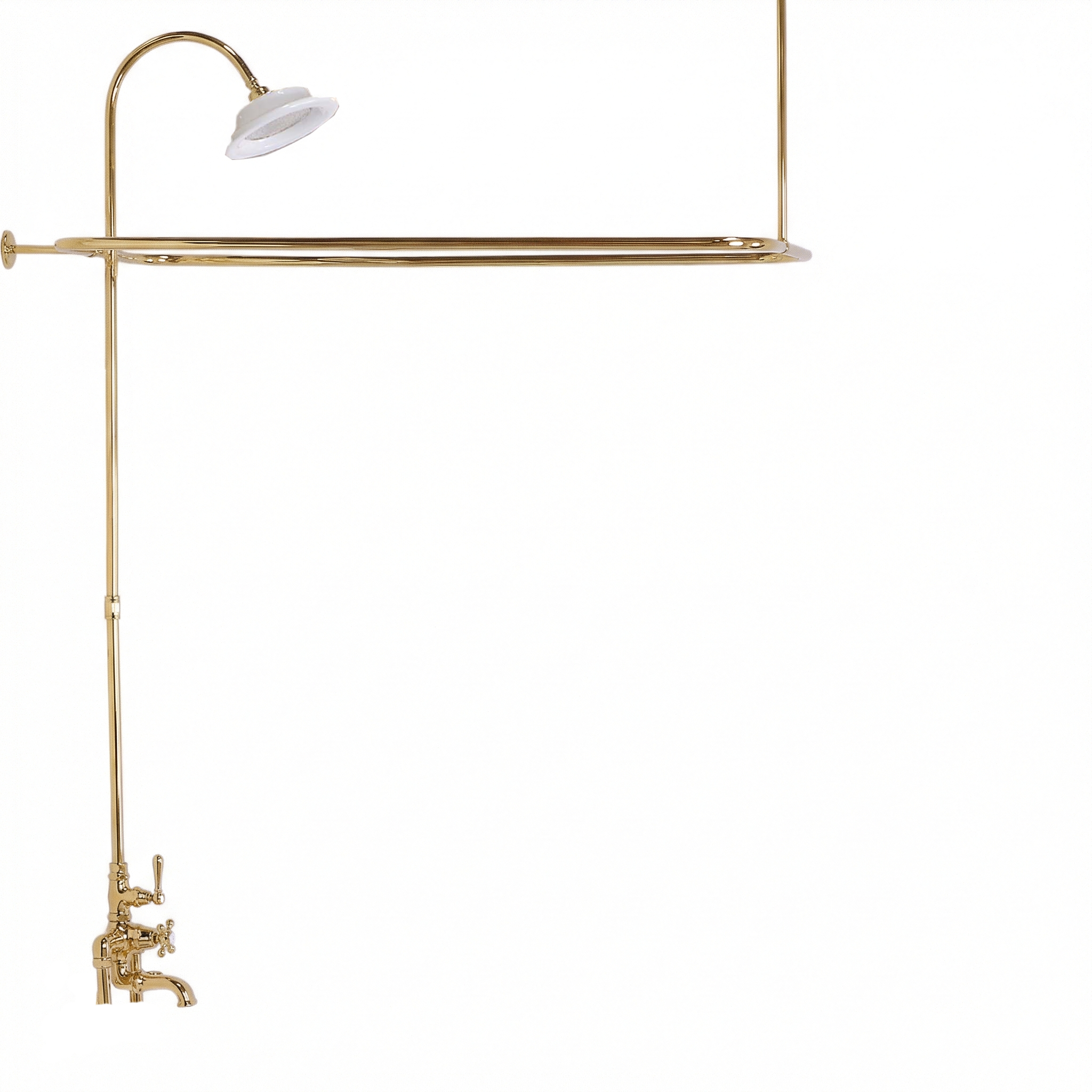 Thermostatic Tub Enclosure Shower System P0918 | Strom Living Supercoat Brass 57" x 31" (3 4" OD) Enclosure - Showers