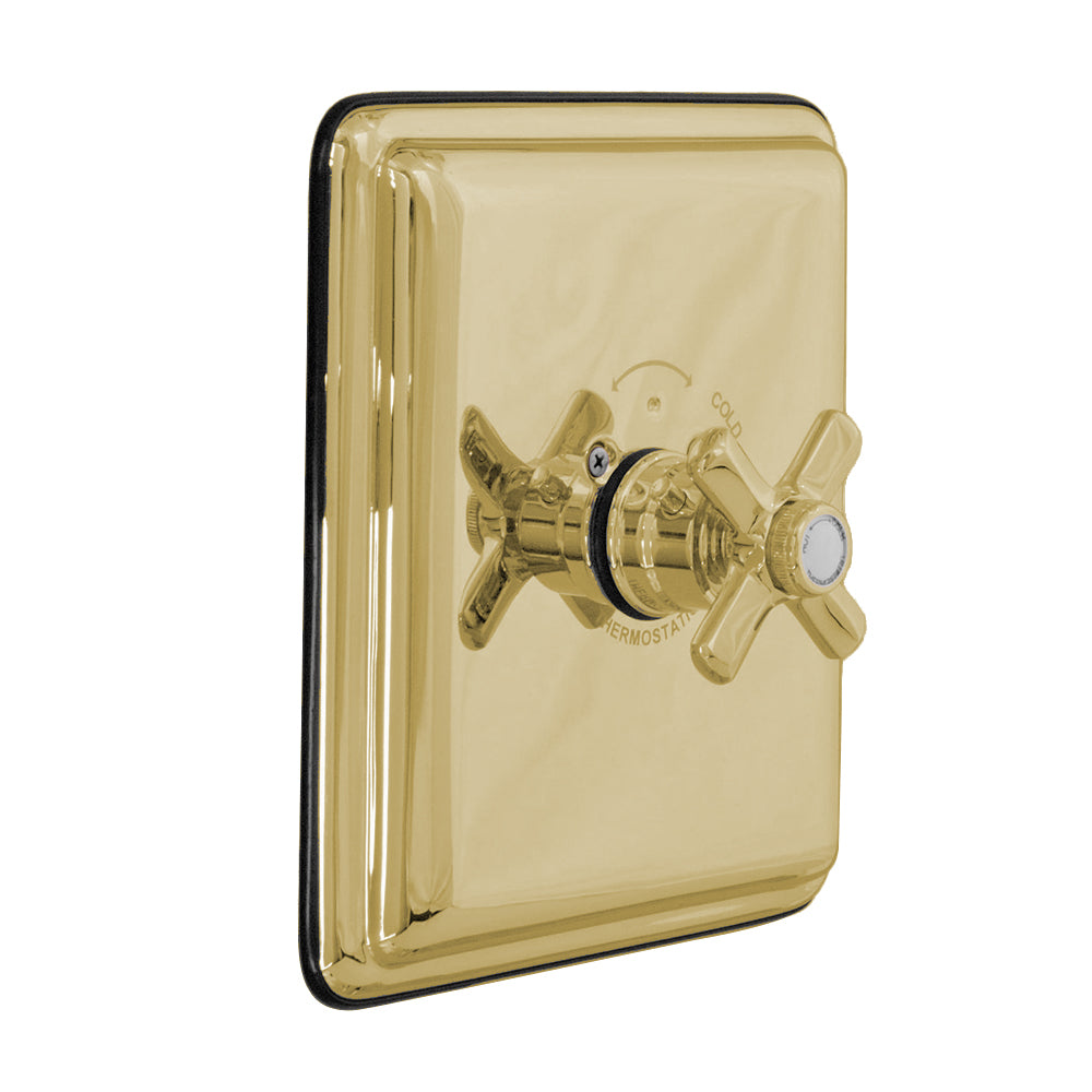 Strom Living Thermo Shower Control with Durable Brass Construction and Cross Handle
