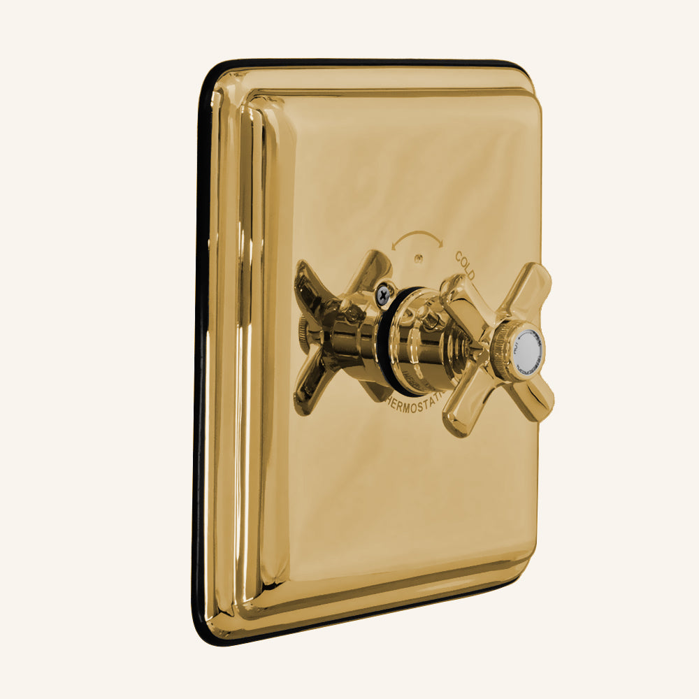 Strom Living Thermo Shower Control with Durable Brass Construction and Cross Handle - Showers