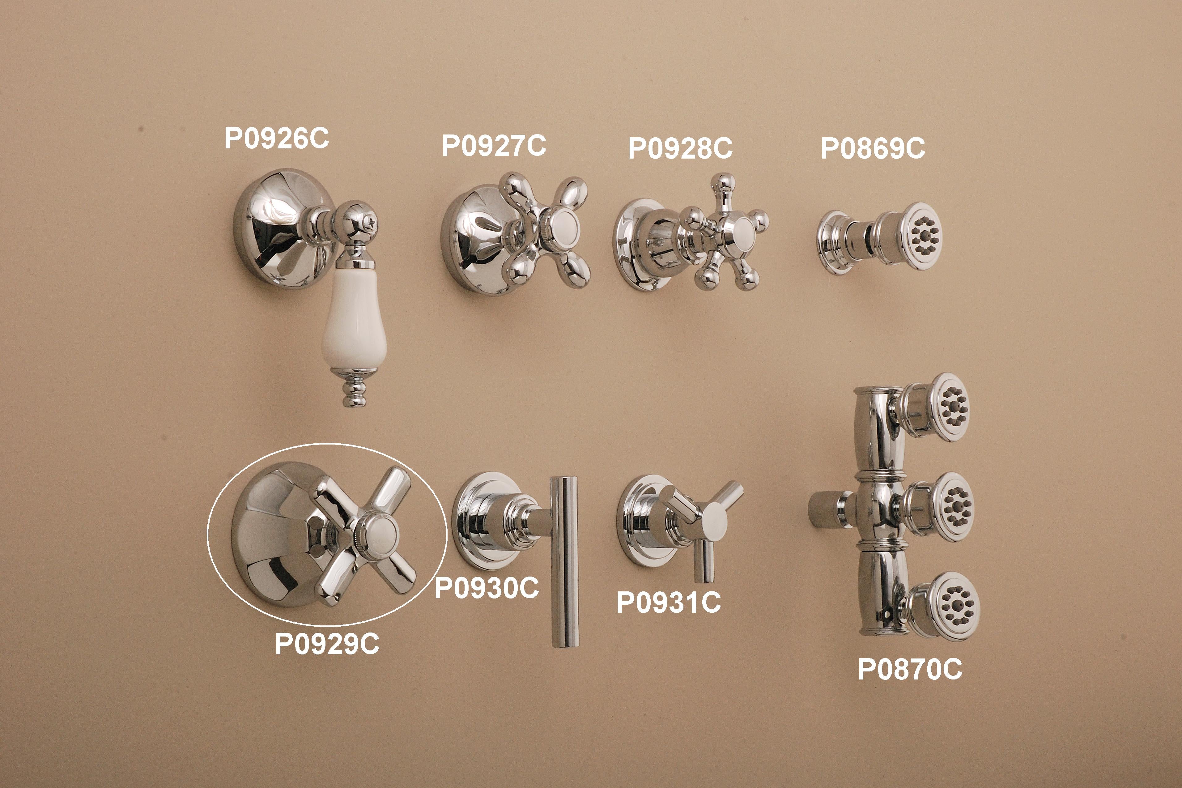 Strom Living Mississippi Shower Control Set with Cross Handle and Escutcheon