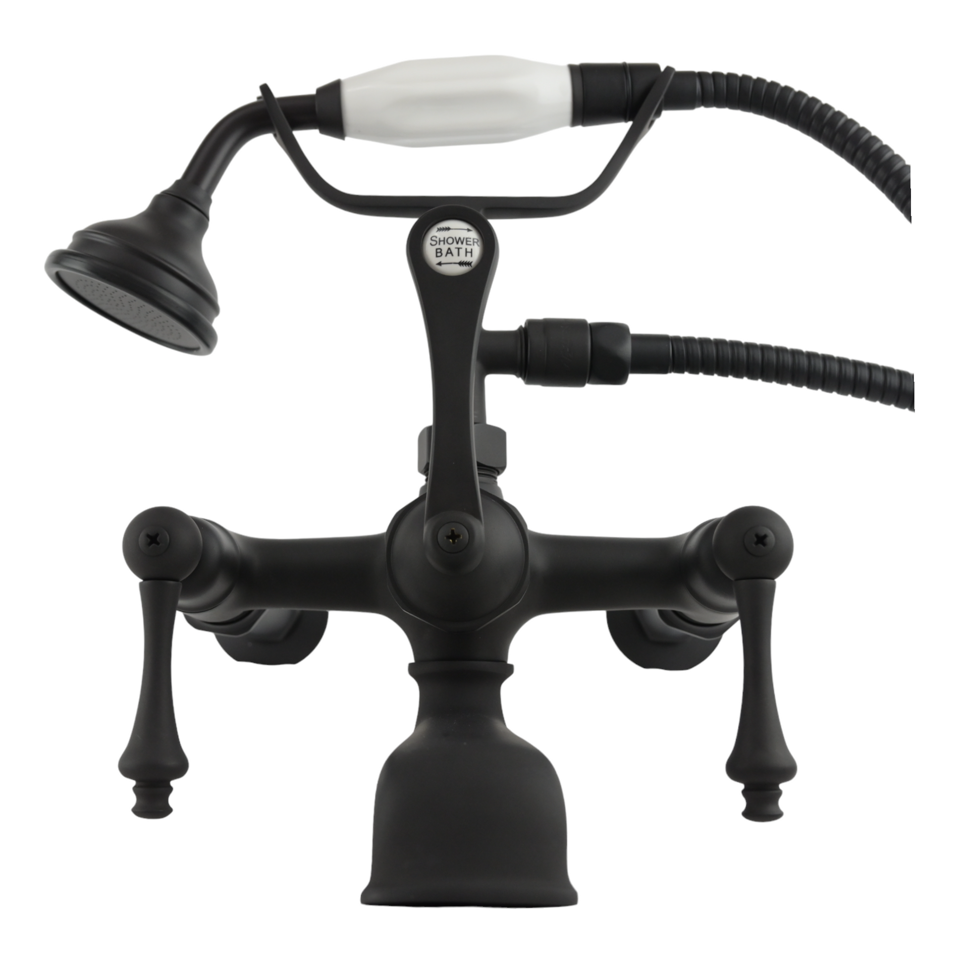 British Telephone Tub Faucet with Handheld Shower, Inlet Cradle and Diverter Handle P0944 | Strom Living Oil Rubbed Bronze Lever Handles 2 - Tub Fillers