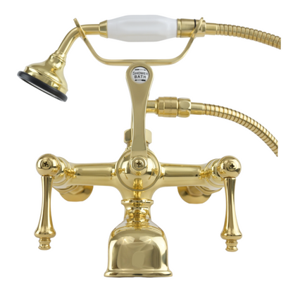 Strom Living British Telephone Tub Faucet with Handheld Shower, Inlet Cradle and Diverter Handle