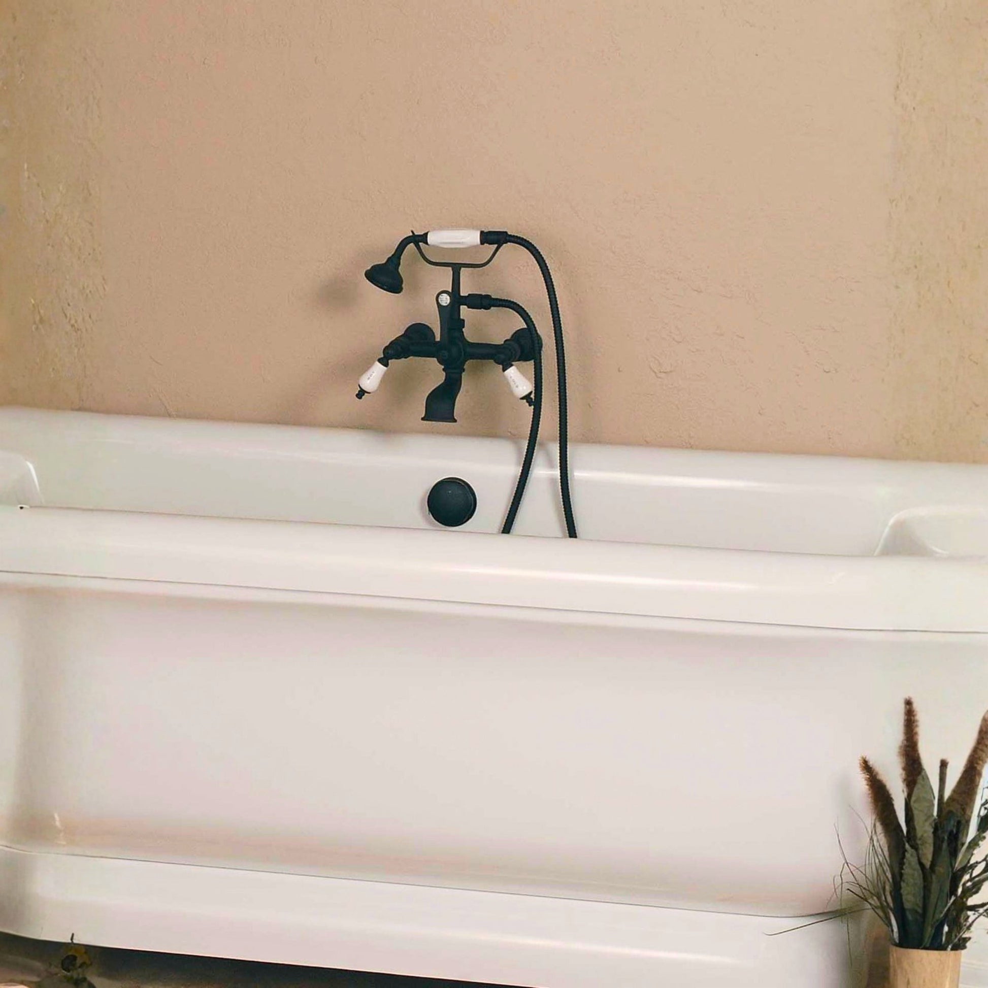 British Telephone Tub Faucet with Handheld Shower, Inlet Cradle and Diverter Handle P0944 | Strom Living - Tub Fillers