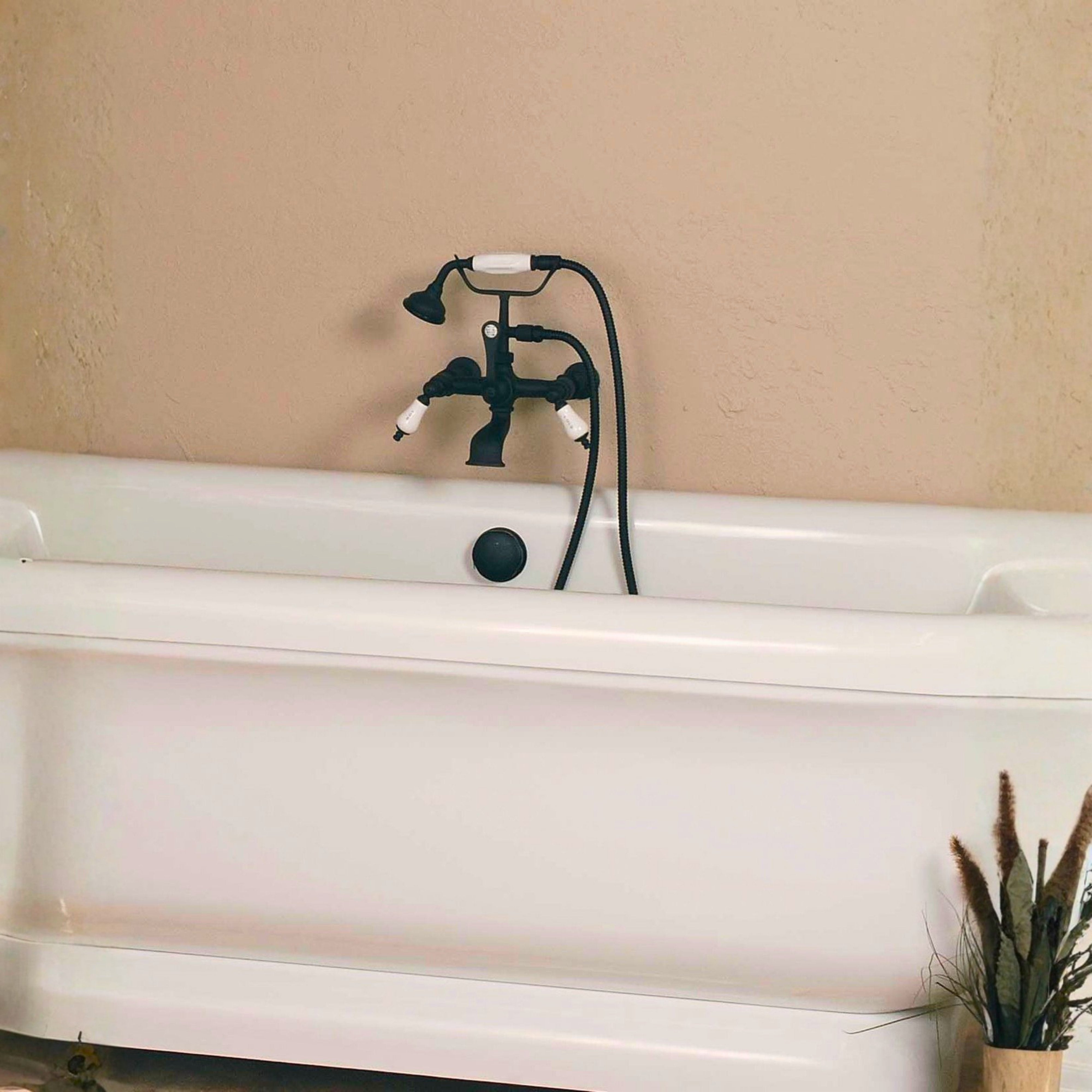 British Telephone Tub Faucet with Handheld Shower, Inlet Cradle and Diverter Handle P0944 | Strom Living - Tub Fillers