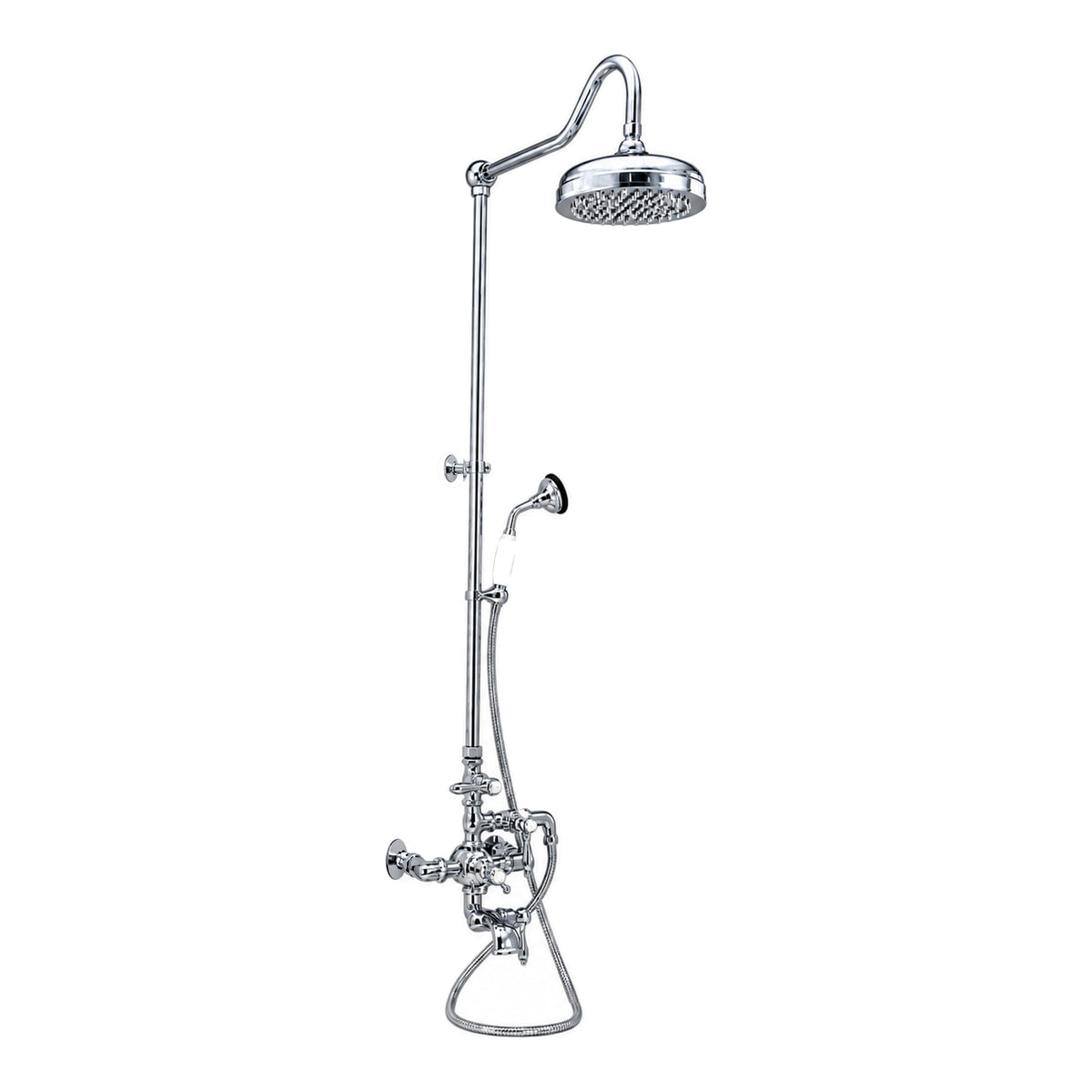 Exposed Thermostatic Tub & Shower System P0946 in Chrome