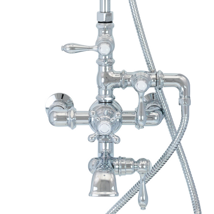 Exposed Thermostatic Shower System 64 1/2" Wall Mounted with 1.75 GPM Handshower and Lever/Cross Handles