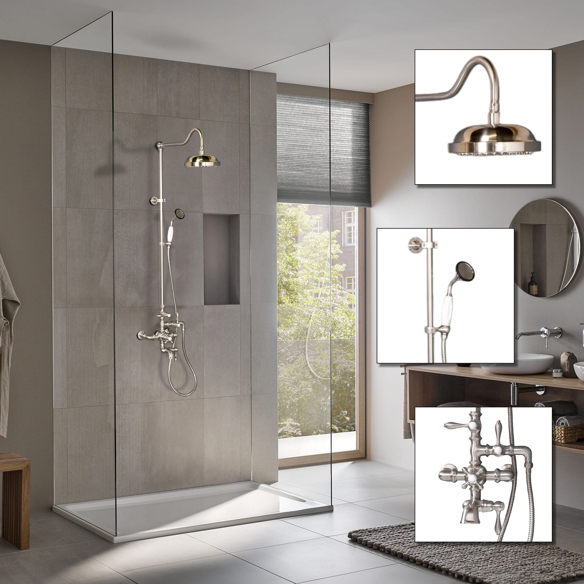 Exposed Thermostatic Shower System and Tub Filler P0963 | Strom Living - Showers