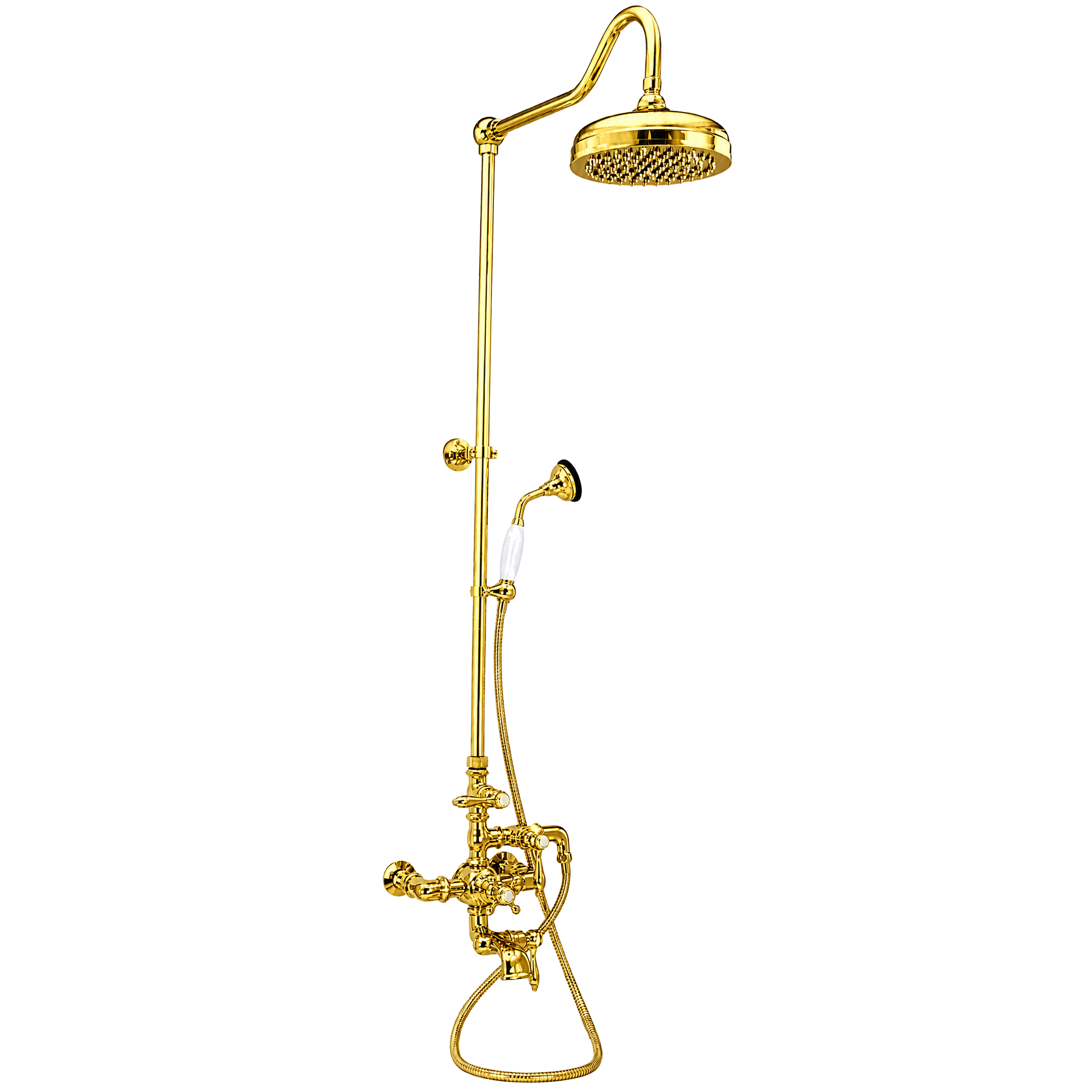 Exposed Thermostatic Shower System and Tub Filler P0963 | Strom Living Polished Brass - Showers