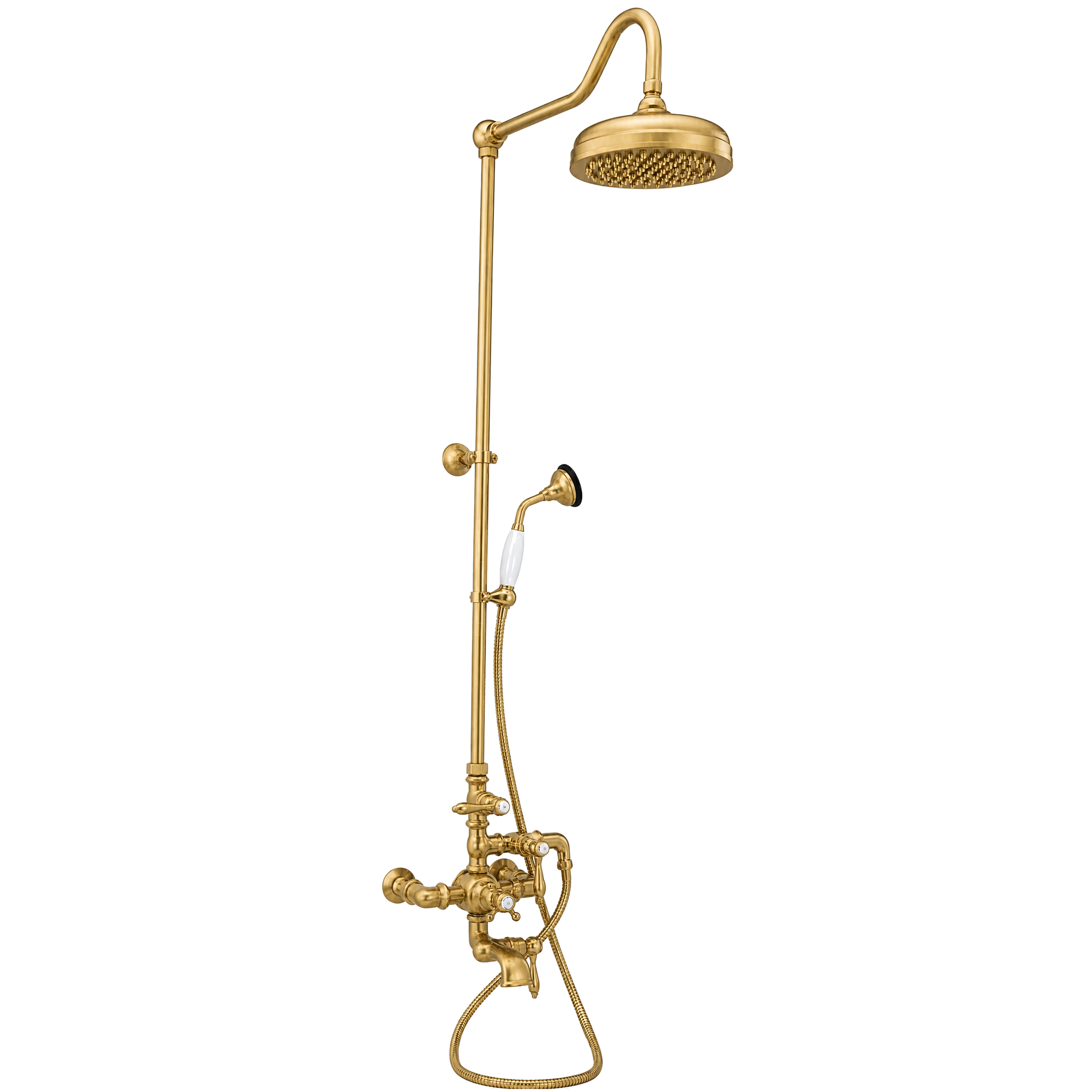 Exposed Thermostatic Shower System and Tub Filler P0963 | Strom Living Raw Brass - Showers
