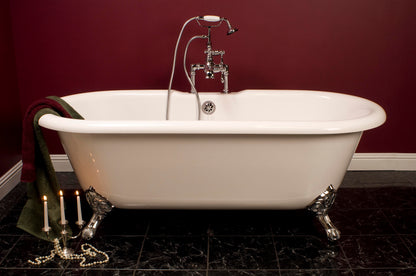 Strom Living Arcadia 66" Double Ended Clawfoot Acrylic Tub with 7" Deck Mount Faucet Holes