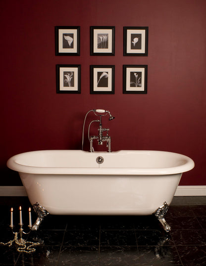 Strom Living Arcadia 66" Double Ended Clawfoot Acrylic Tub with 7" Deck Mount Faucet Holes
