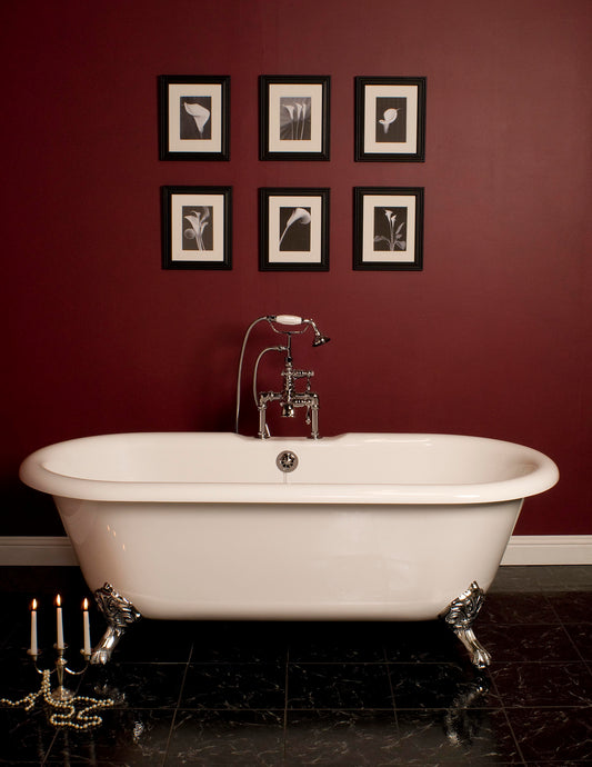 Strom Living Arcadia 66" Double Ended Clawfoot Acrylic Tub with 7" Deck Mount Faucet Holes