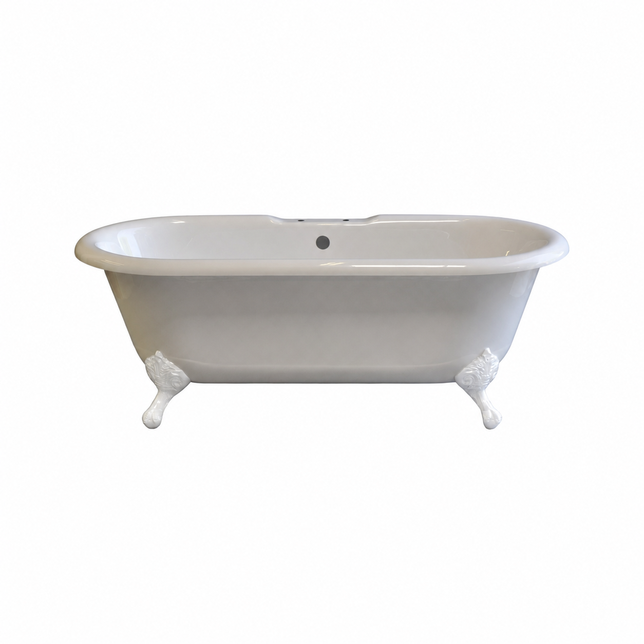 The Arcadia 66" Double Ended Clawfoot Acrylic Tub with 7" Deck Mount Faucet Holes P0948 | Strom Living White - Bathtubs
