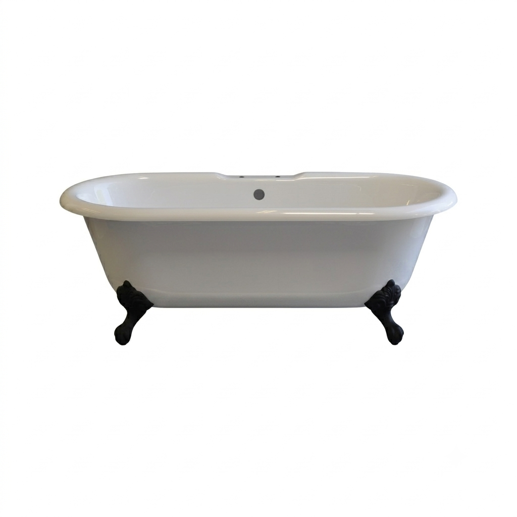 The Arcadia 66" Double Ended Clawfoot Acrylic Tub with 7" Deck Mount Faucet Holes P0948 | Strom Living Oil Rubbed Bronze - Bathtubs
