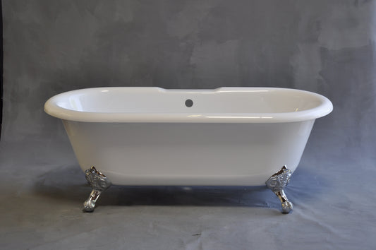 Strom Living Arcadia 66" Double Ended Clawfoot Acrylic Tub without Faucet Holes