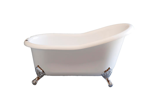 Strom Living Huron 5' Single Slipper Clawfoot Acrylic Tub with 7" Deck Mount Faucet Holes