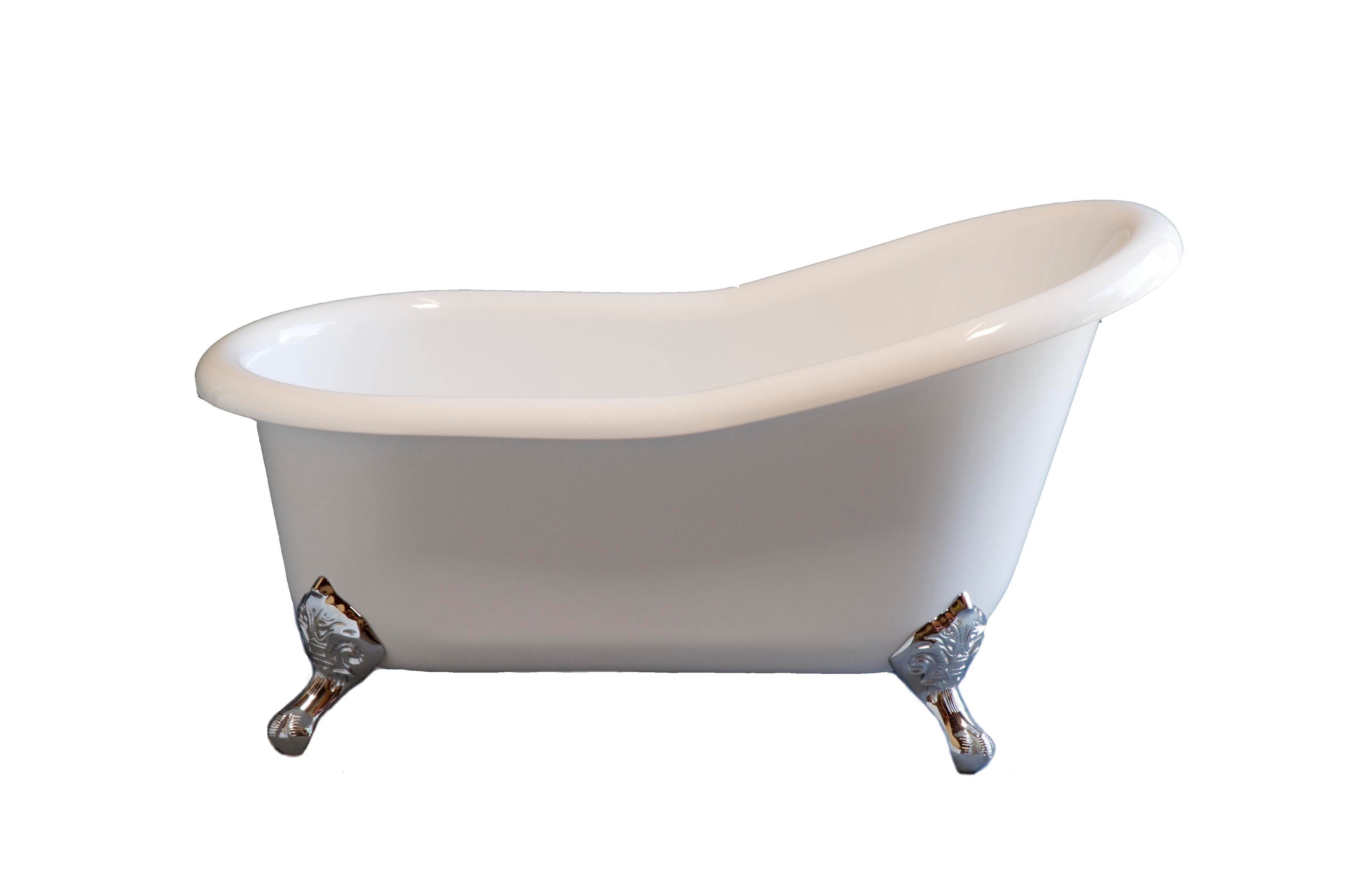 The Huron 5' Single Slipper Clawfoot Acrylic Tub without Faucet Holes P0957 | Strom Living