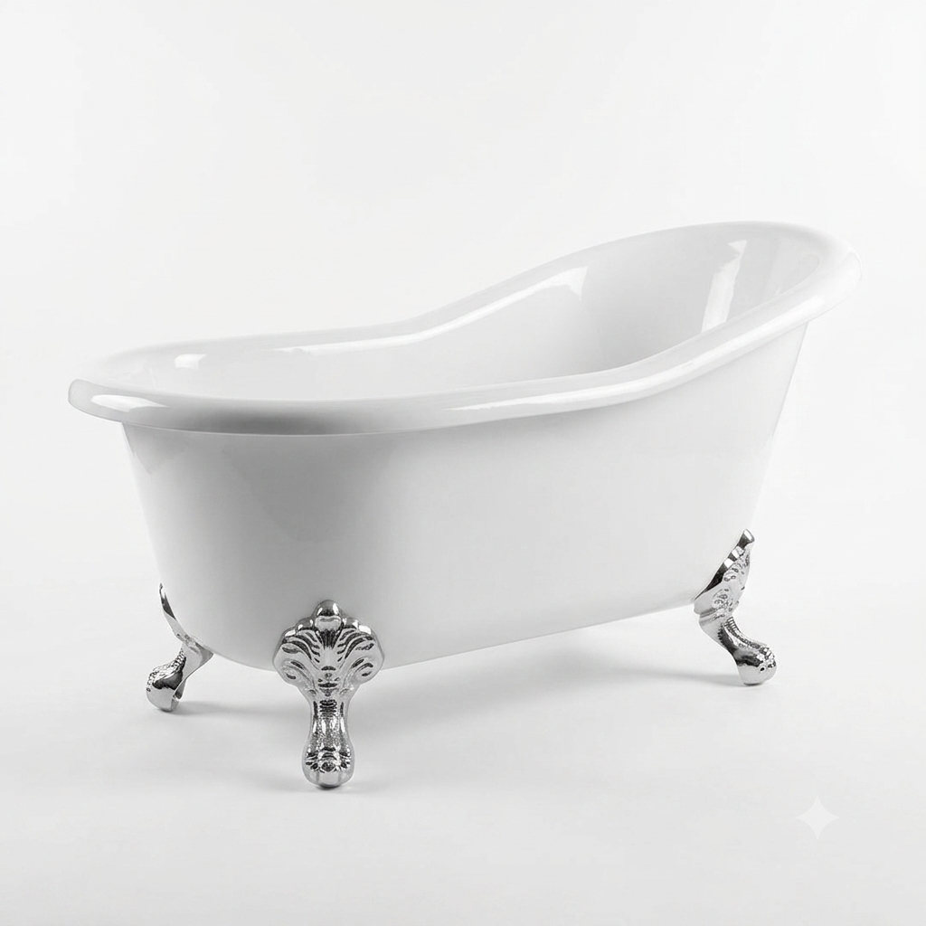 The Huron 5' Single Slipper Clawfoot Acrylic Tub without Faucet Holes P0957 | Strom Living - Bathtubs
