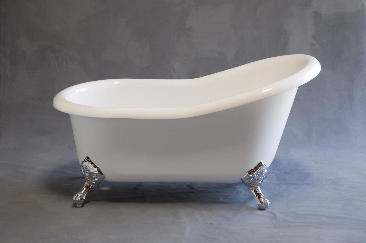 The Huron 5' Single Slipper Clawfoot Acrylic Tub without Faucet Holes P0957 | Strom Living