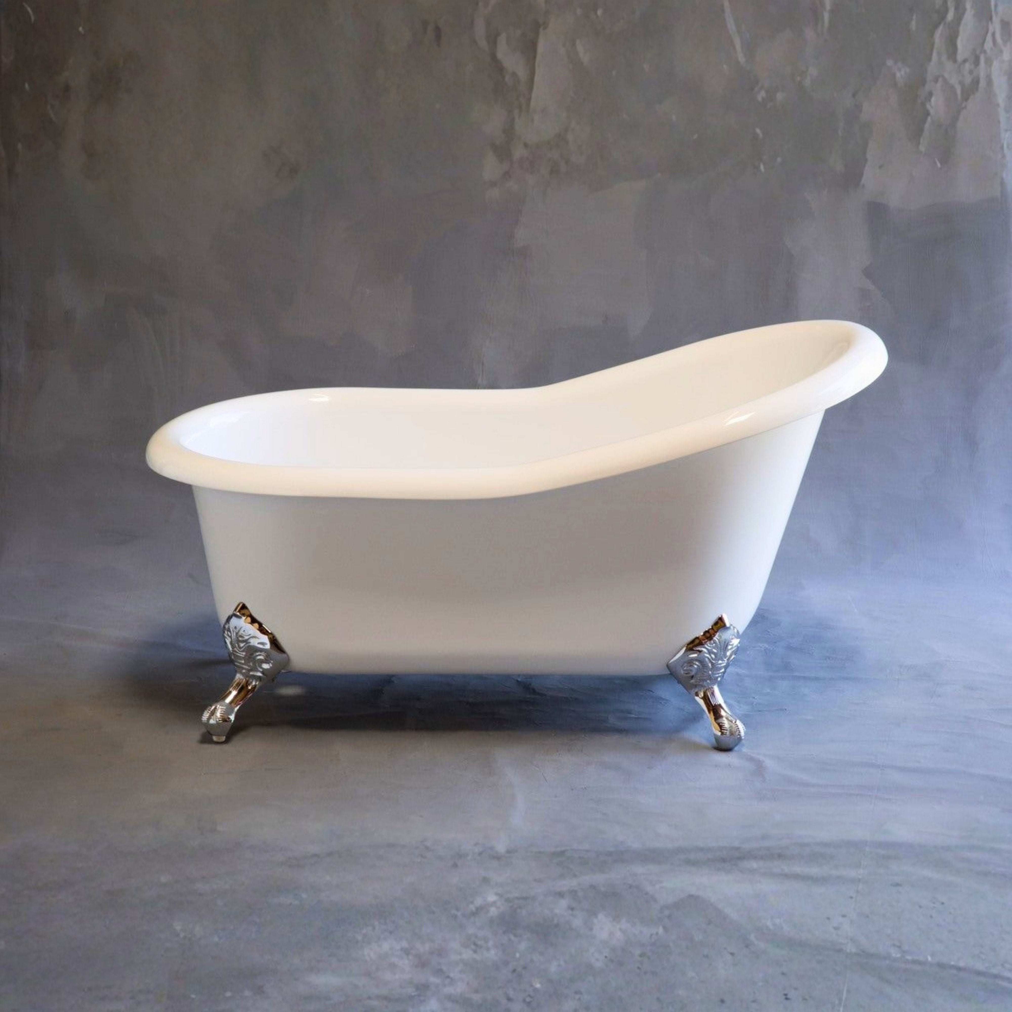 The Huron 5' Single Slipper Clawfoot Acrylic Tub without Faucet Holes P0957 | Strom Living - Bathtubs