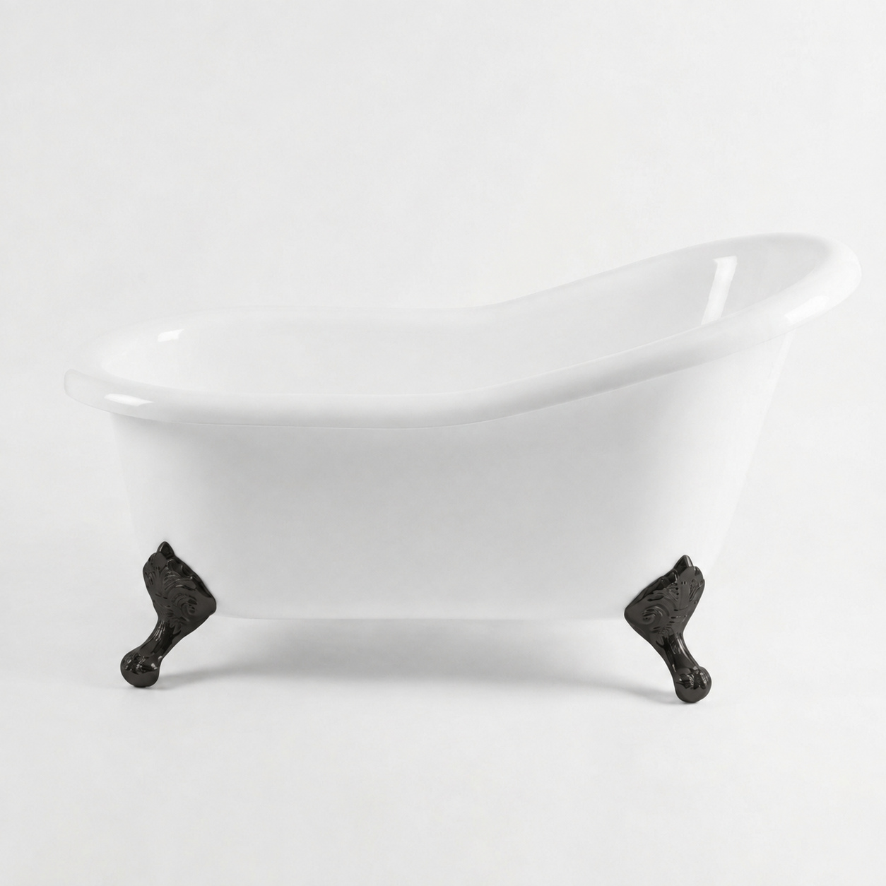 The Huron 5' Single Slipper Clawfoot Acrylic Tub without Faucet Holes P0957 | Strom Living Oil Rubbed Bronze - Bathtubs