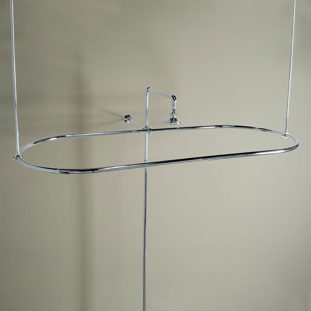 Oval Shower Shower Rod Enclosure, 36" Braces Brass P0959|Strom Living - Shower Components