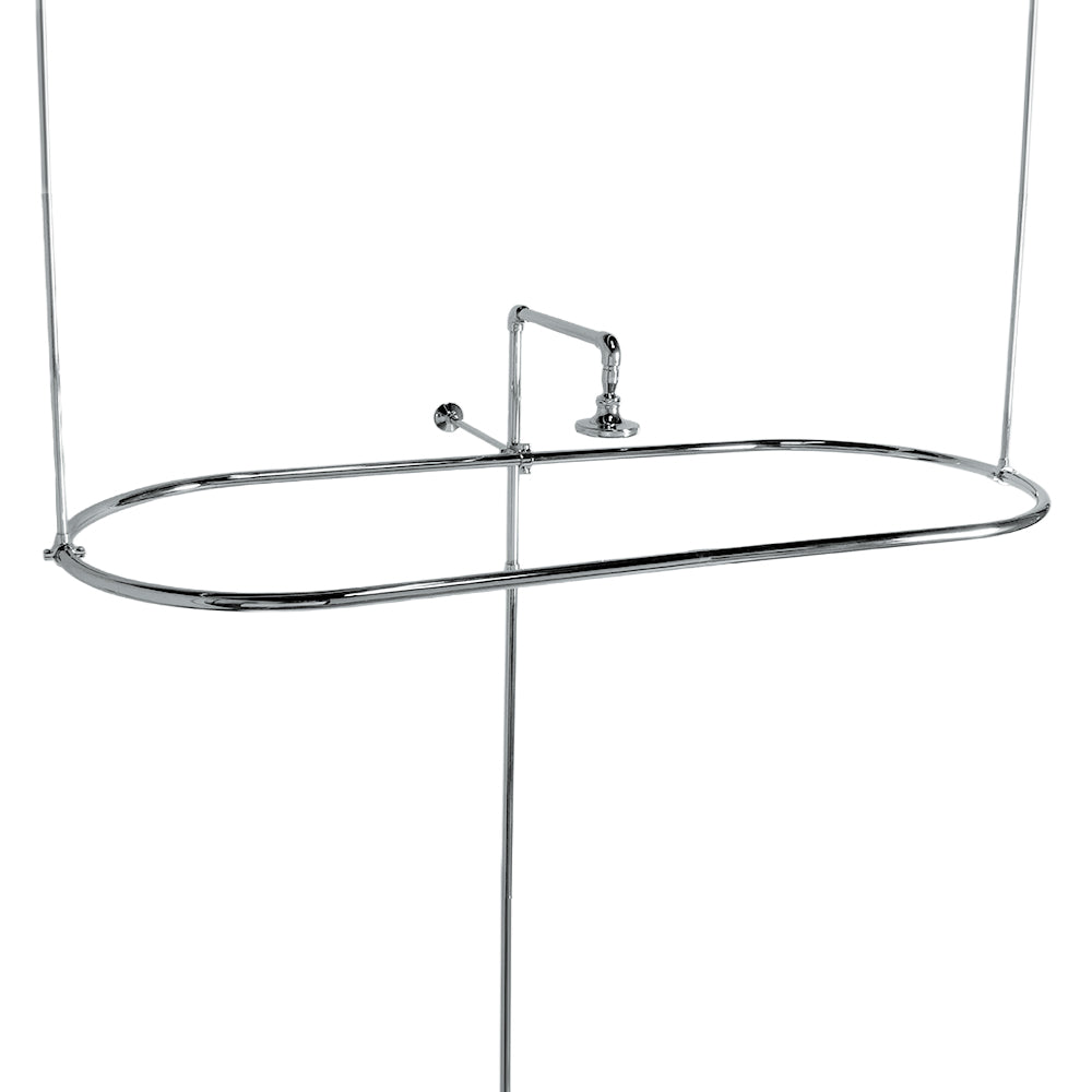 Oval Shower Shower Rod Enclosure, 36" Braces Brass P0959|Strom Living Chrome 8" OD) - Shower Components
