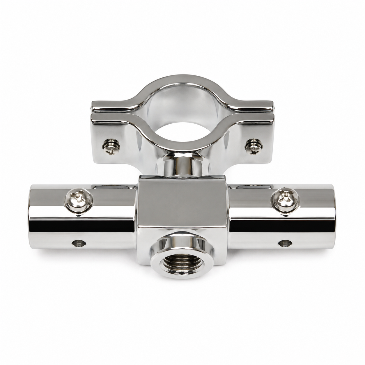 Fasteners/Fittings with Enclosure Tee C-Clamp, 0.75" IPS and Solid Brass P0960 | Strom Living Chrome - Plumbing Parts