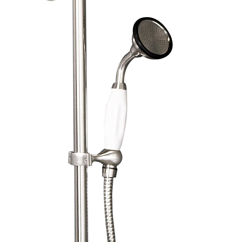 Exposed Thermostatic Shower System Wall Mounted with 1.75 GPM Tub Filler Handshower and Lever/Cross Handles