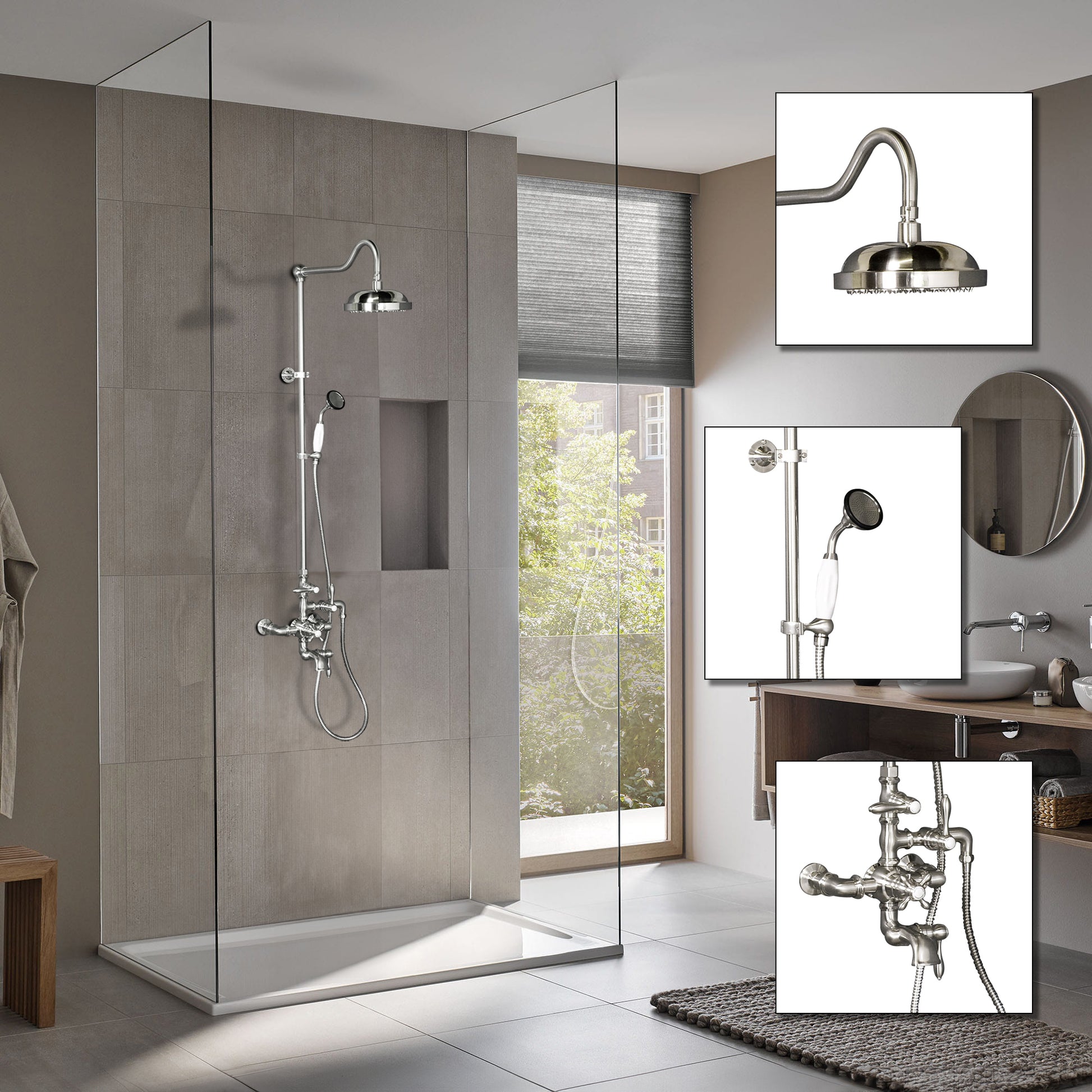 Exposed Thermostatic Shower System and Tub Filler P0963 | Strom Living - Showers