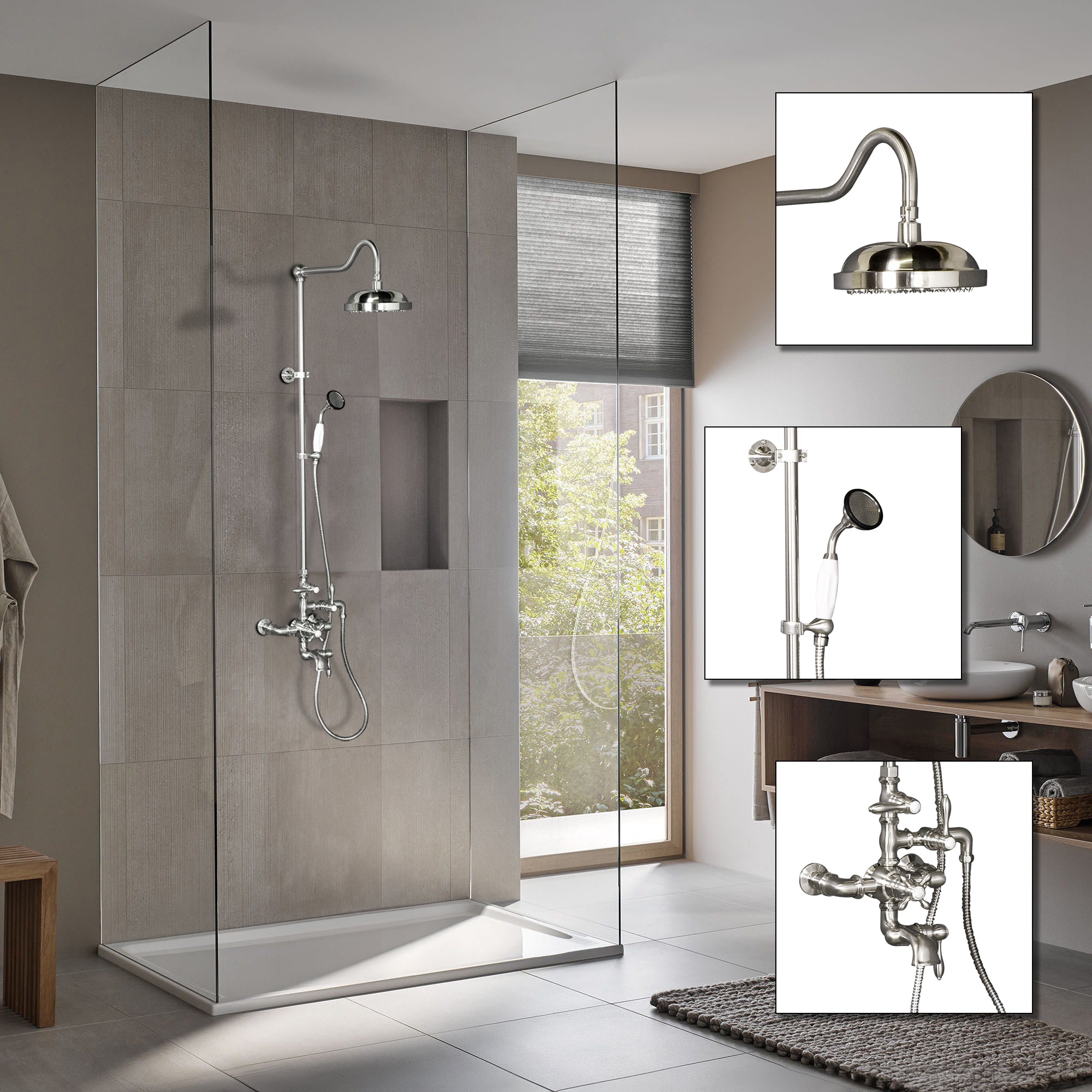 Exposed Thermostatic Shower System and Tub Filler P0963 | Strom Living - Showers