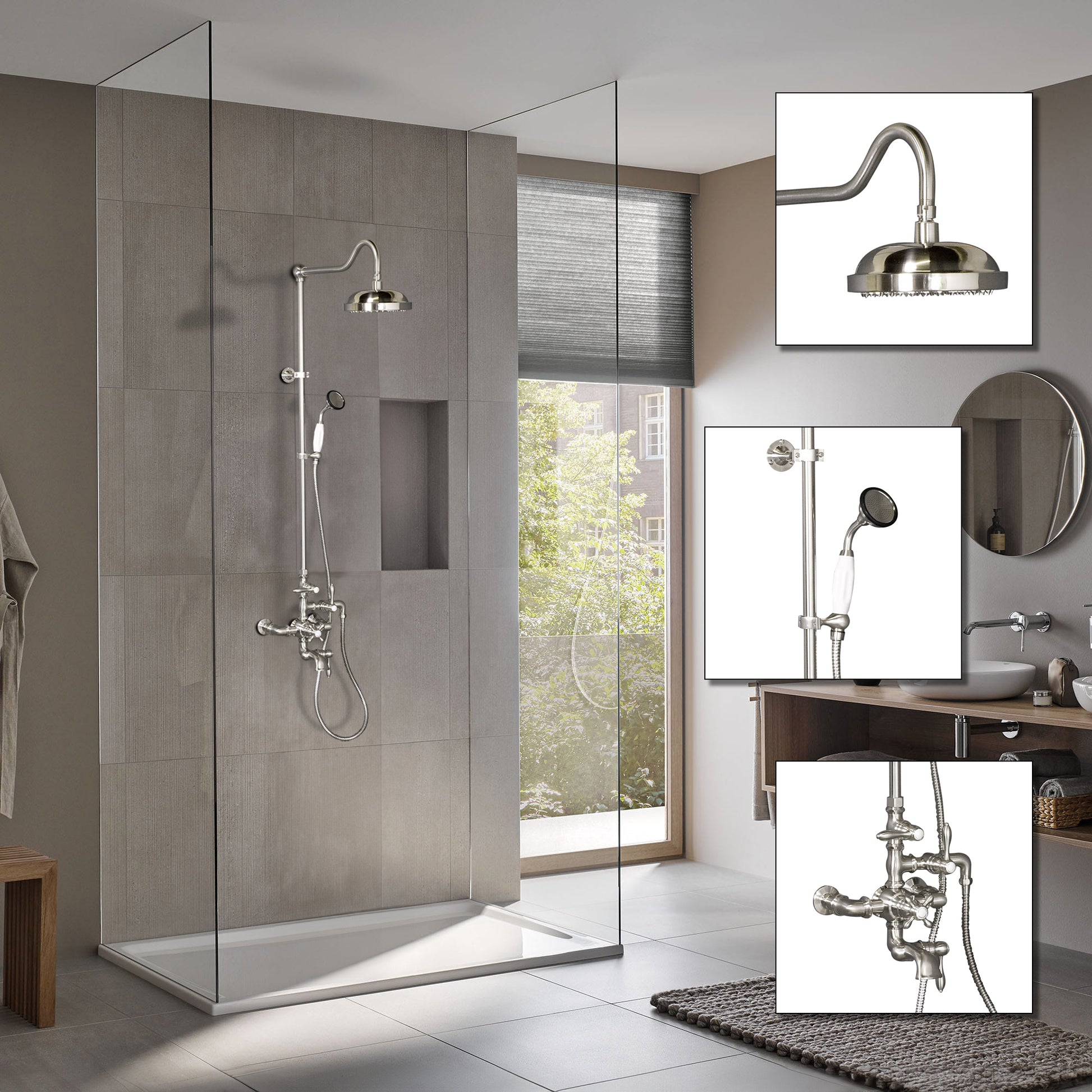 Exposed Thermostatic Shower System and Tub Filler P0963 | Strom Living - Showers