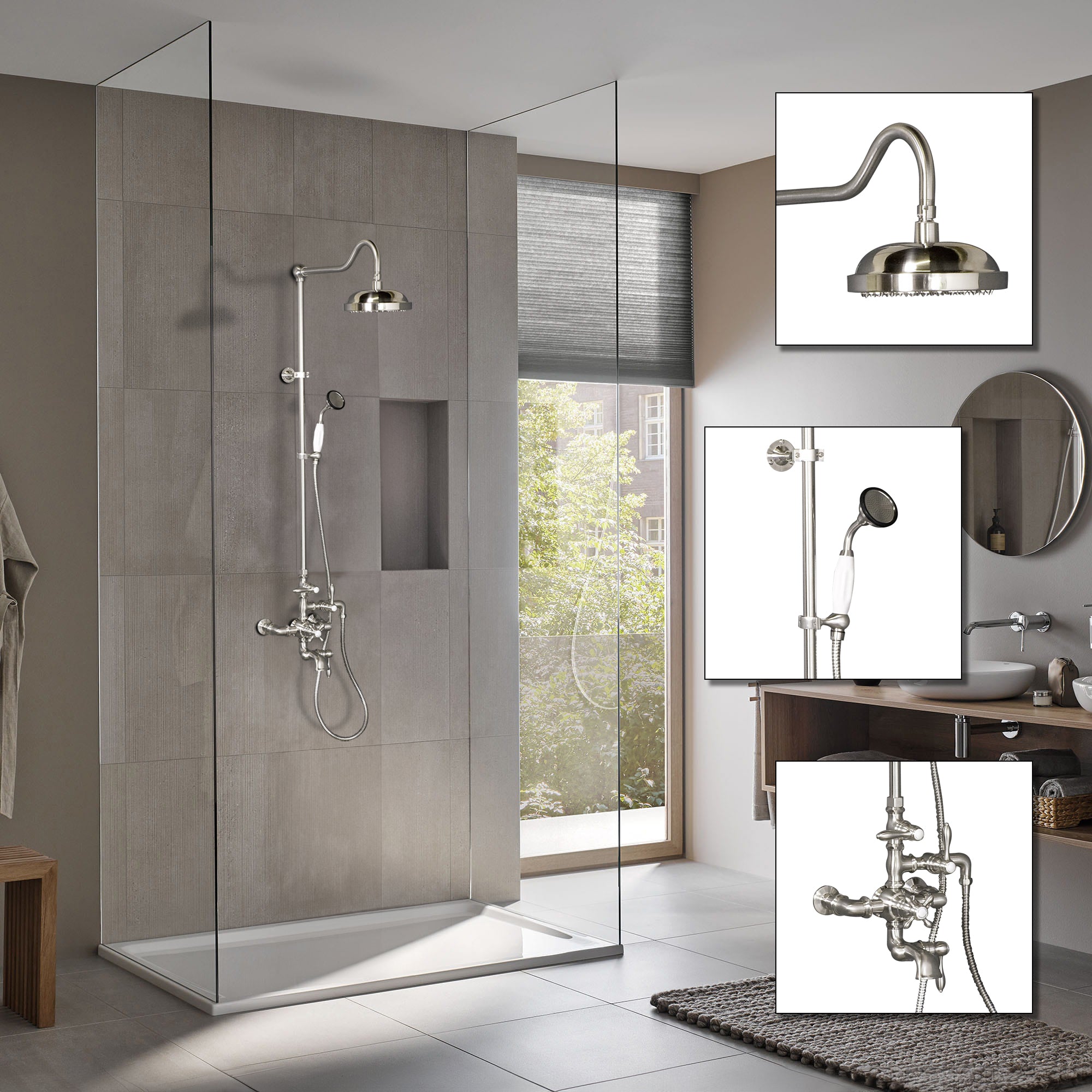Exposed Thermostatic Shower System and Tub Filler P0963 | Strom Living - Showers