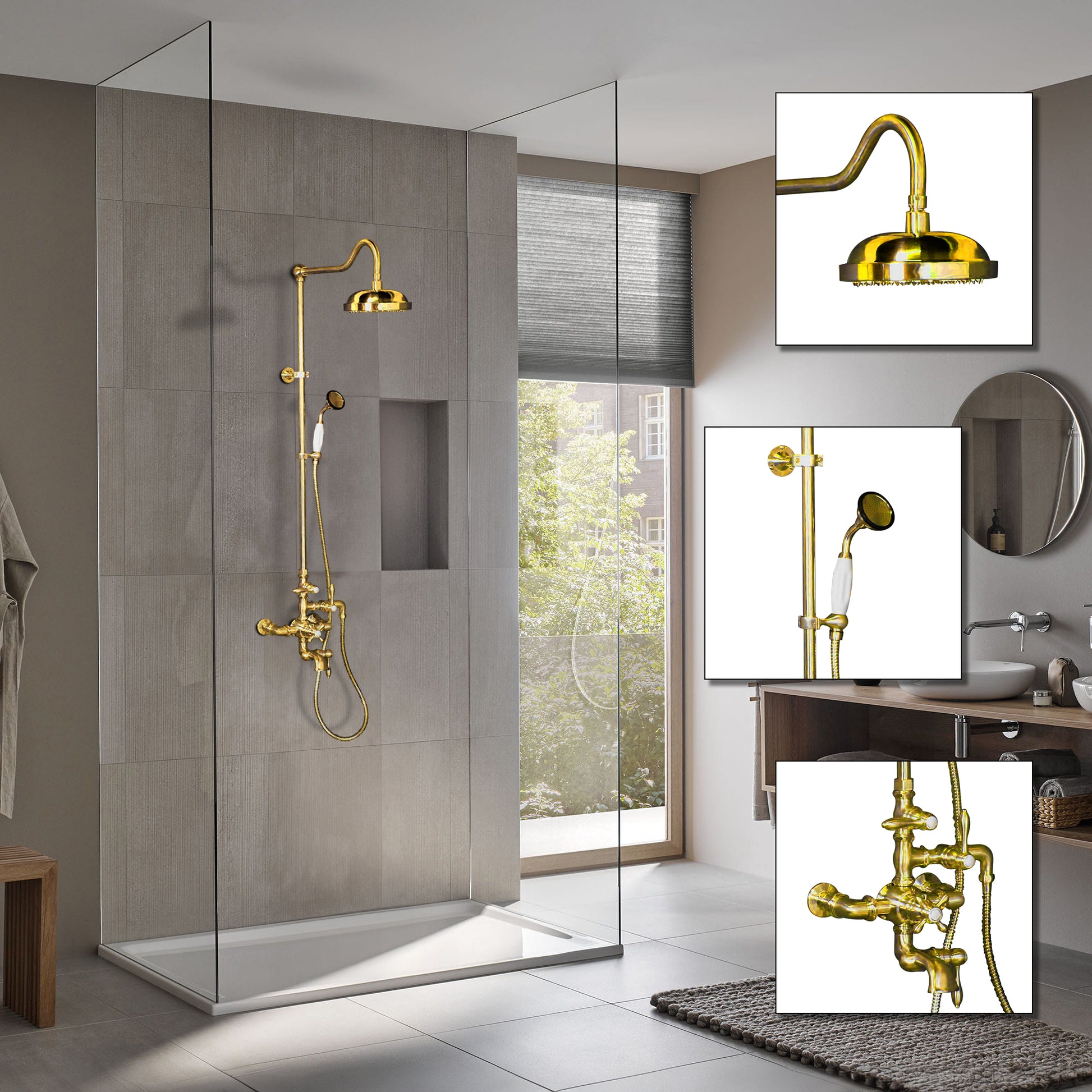 Exposed Thermostatic Shower System and Tub Filler P0963 | Strom Living - Showers