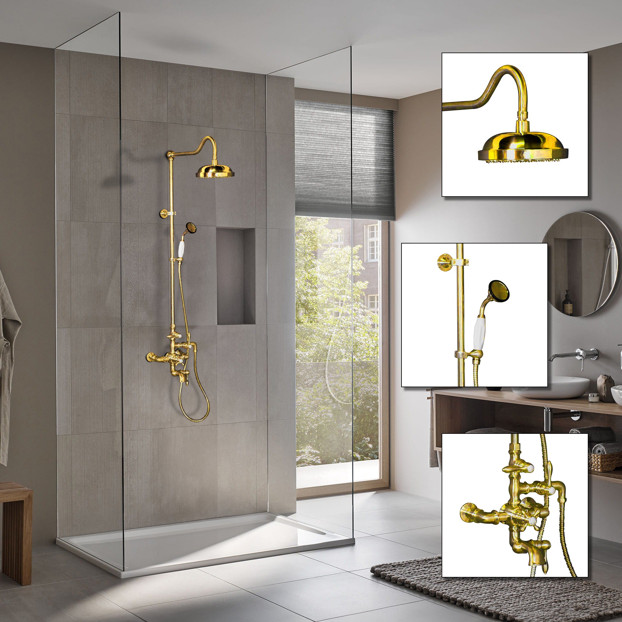 Exposed Thermostatic Shower System and Tub Filler P0963 | Strom Living - Showers