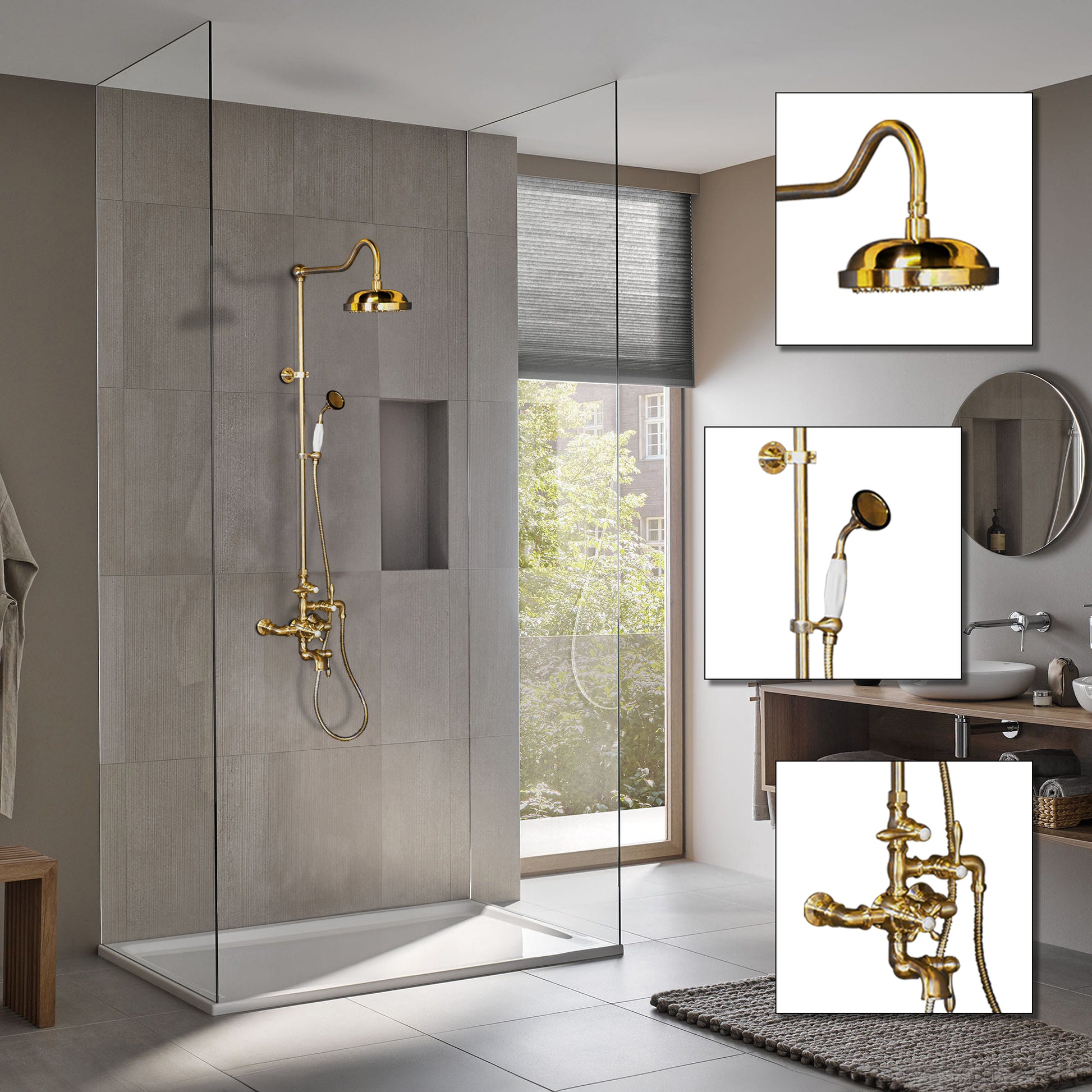 Exposed Thermostatic Shower System and Tub Filler P0963 | Strom Living - Showers
