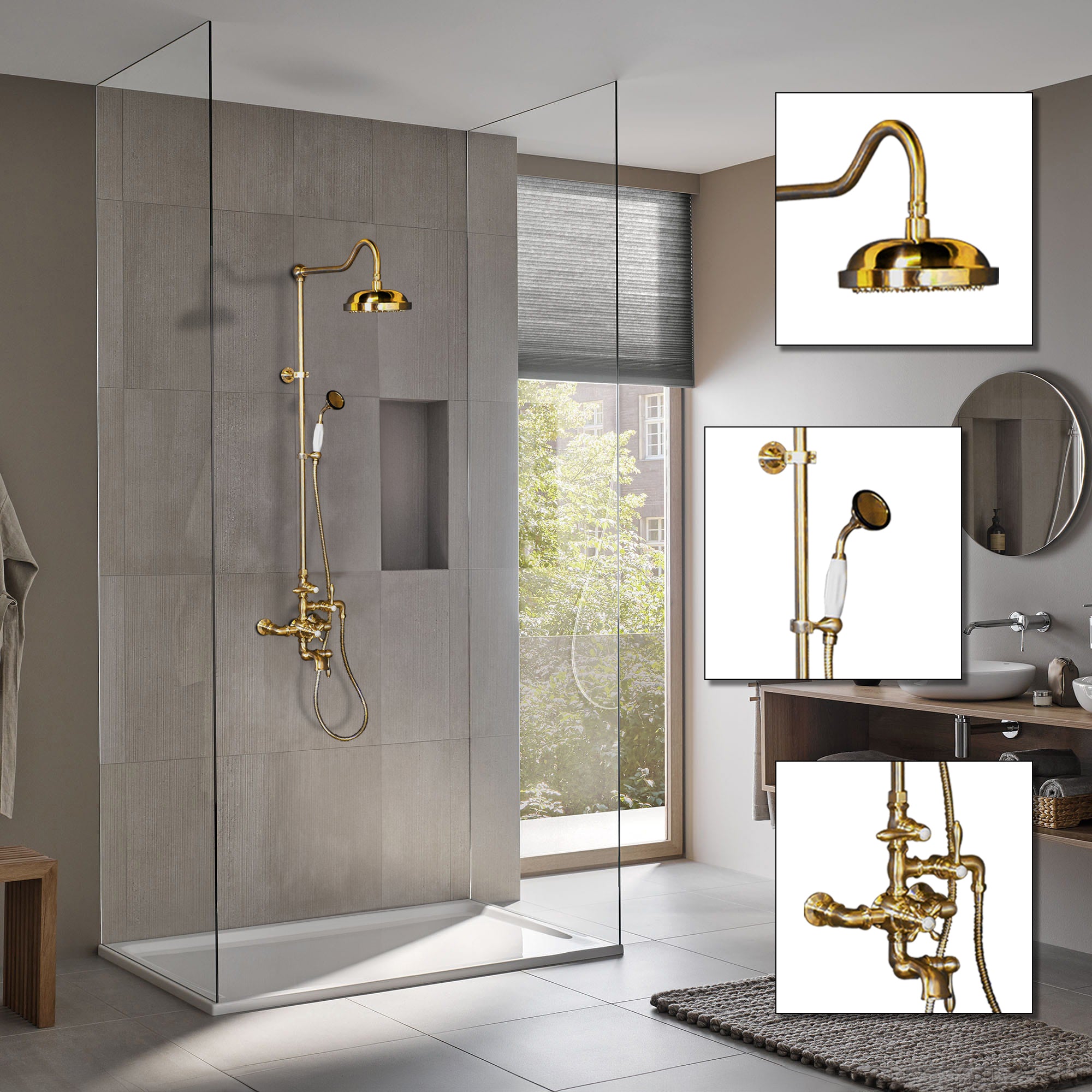 Exposed Thermostatic Shower System and Tub Filler P0963 | Strom Living - Showers