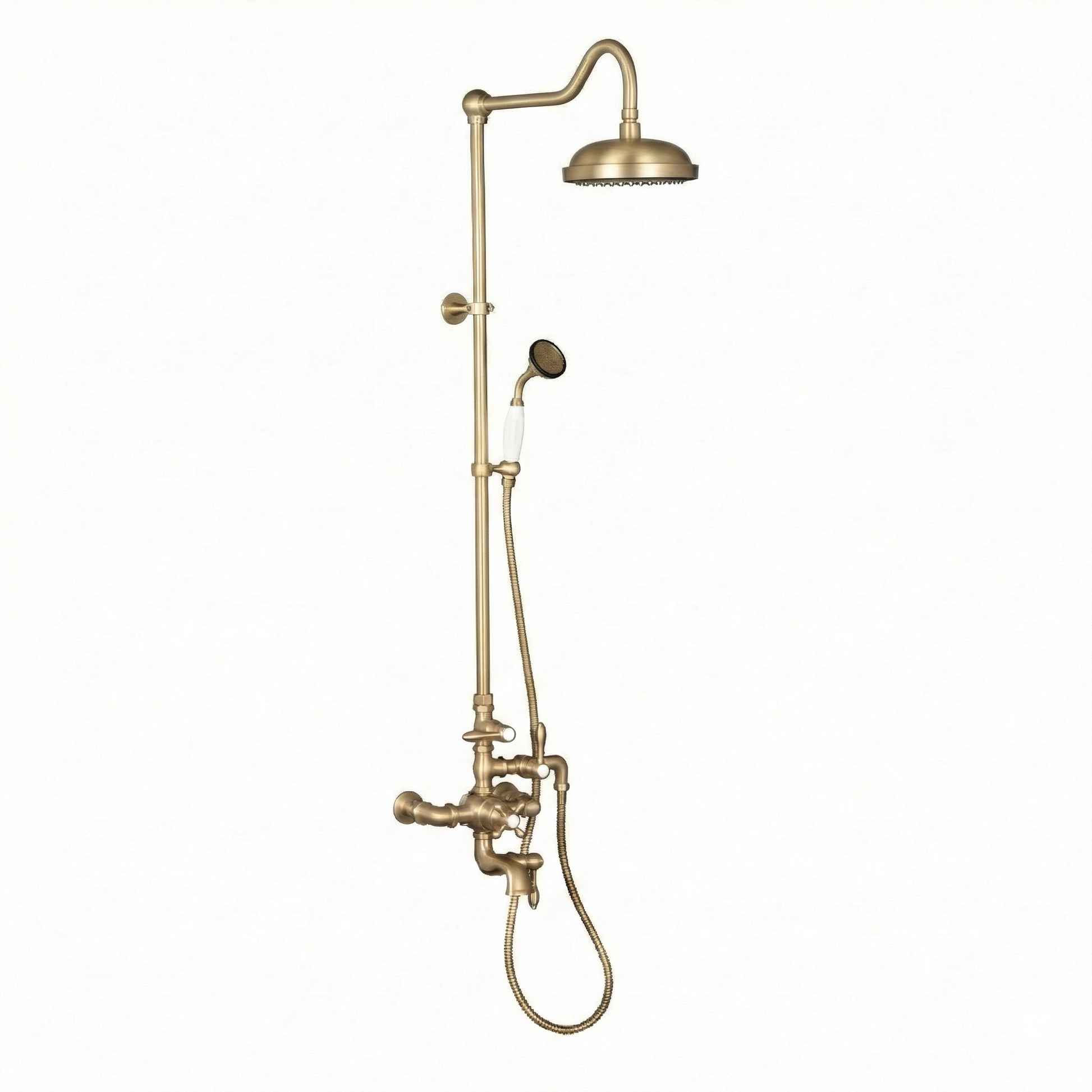 Exposed Thermostatic Shower System and Tub Filler P0963 | Strom Living Raw Brass - Showers