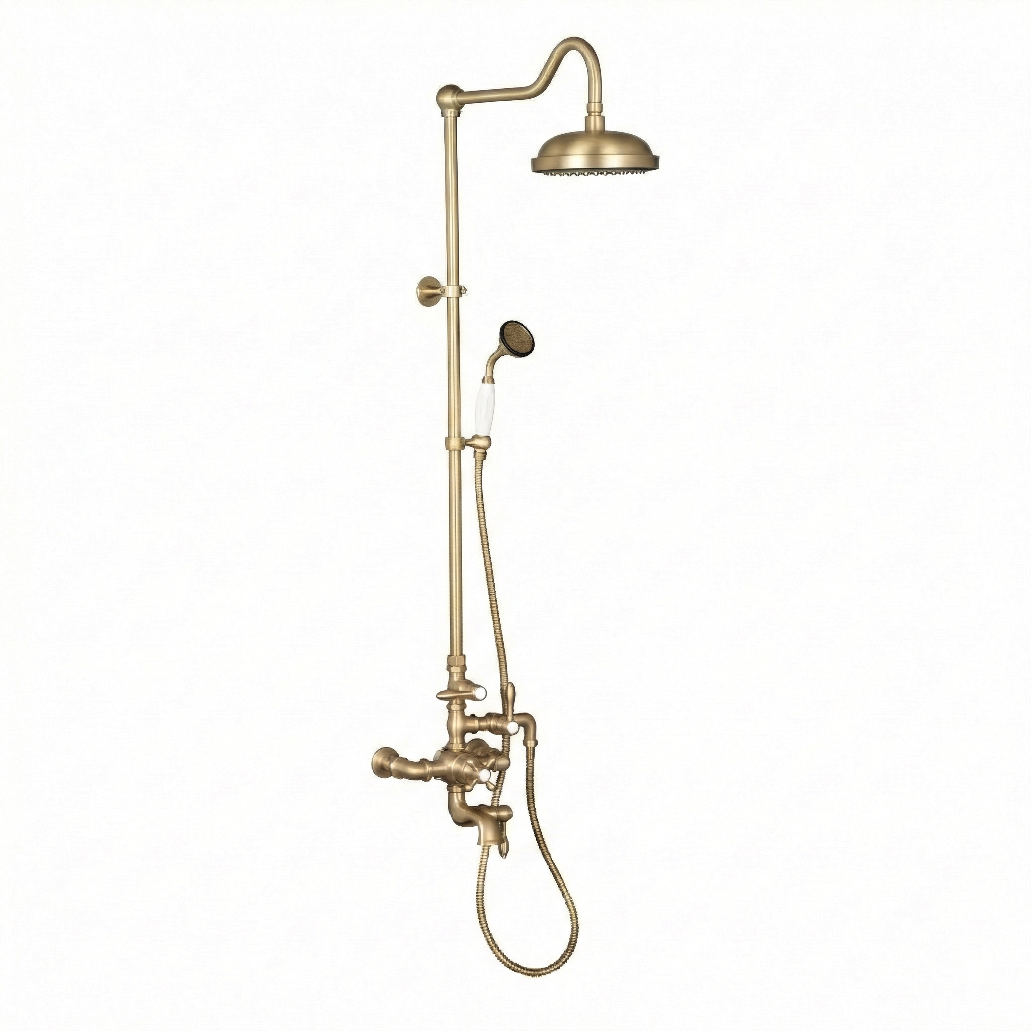 Exposed Thermostatic Shower System and Tub Filler P0963 | Strom Living Raw Brass - Showers